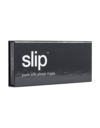Slip Silk Sleep Mask, Black (One Size) - 100% Pure Mulberry 22 Momme Silk Eye Mask - Comfortable Sleeping Mask with Elastic Band + Pure Silk Filler and Internal Liner