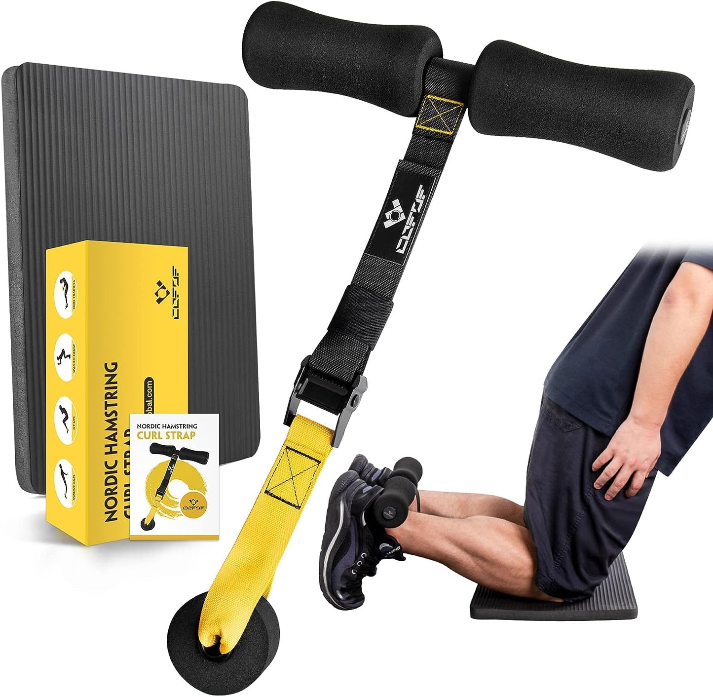 Nordic Hamstring Curl Strap 5 Second Setup Home Fitness Equipment