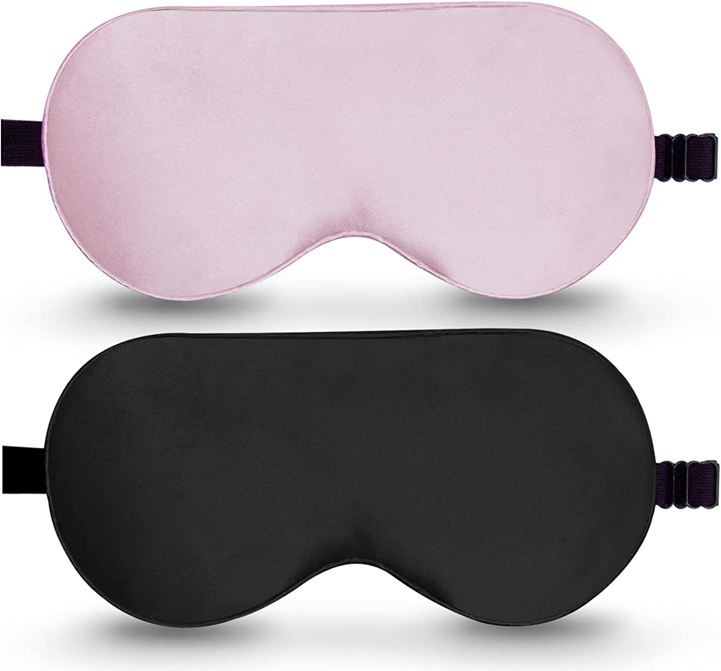 Beevines Sleep Mask, 2 Pack 100% Real Natural Pure Silk Eye Masks with Adjustable Strap for Sleeping, Mulberry Silk Eye Sleep Shade Cover, Blocks Light Reduces Puffy Eyes Traveling Gifts
