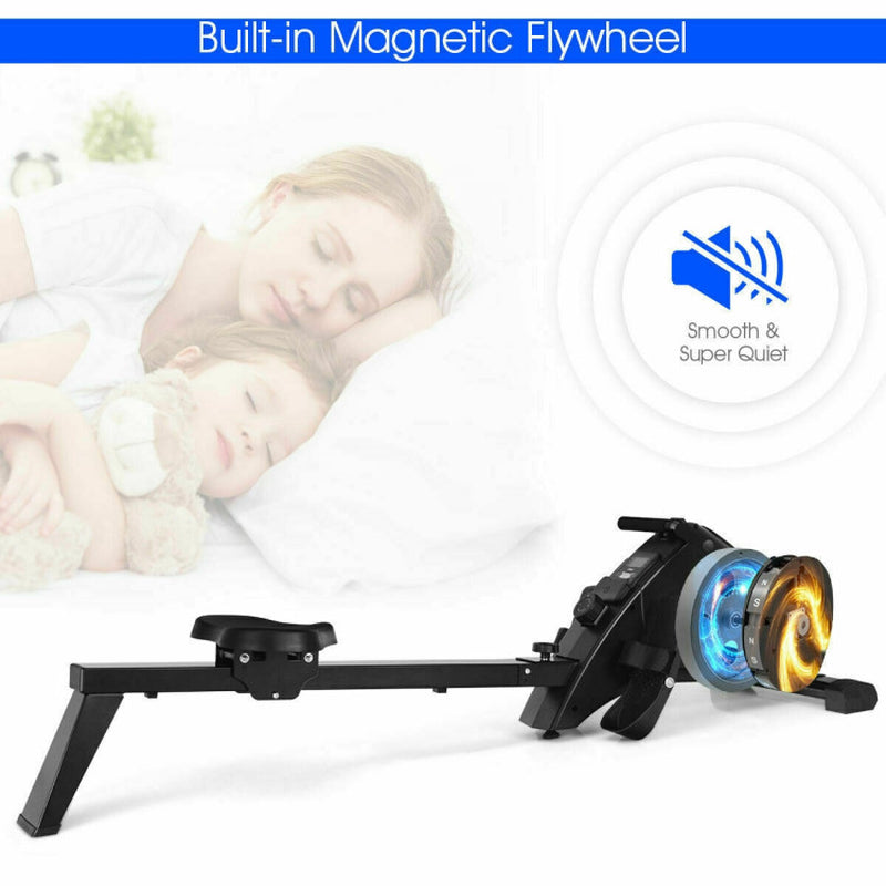Foldable Magnetic Quiet Operated Fitness Rowing Machine