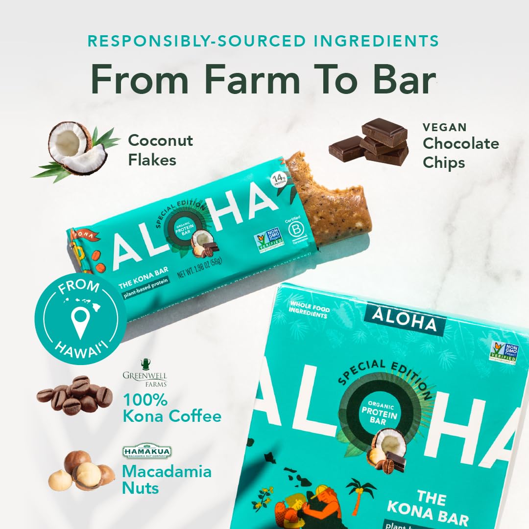 ALOHA Organic Plant Protein Bars 12pk