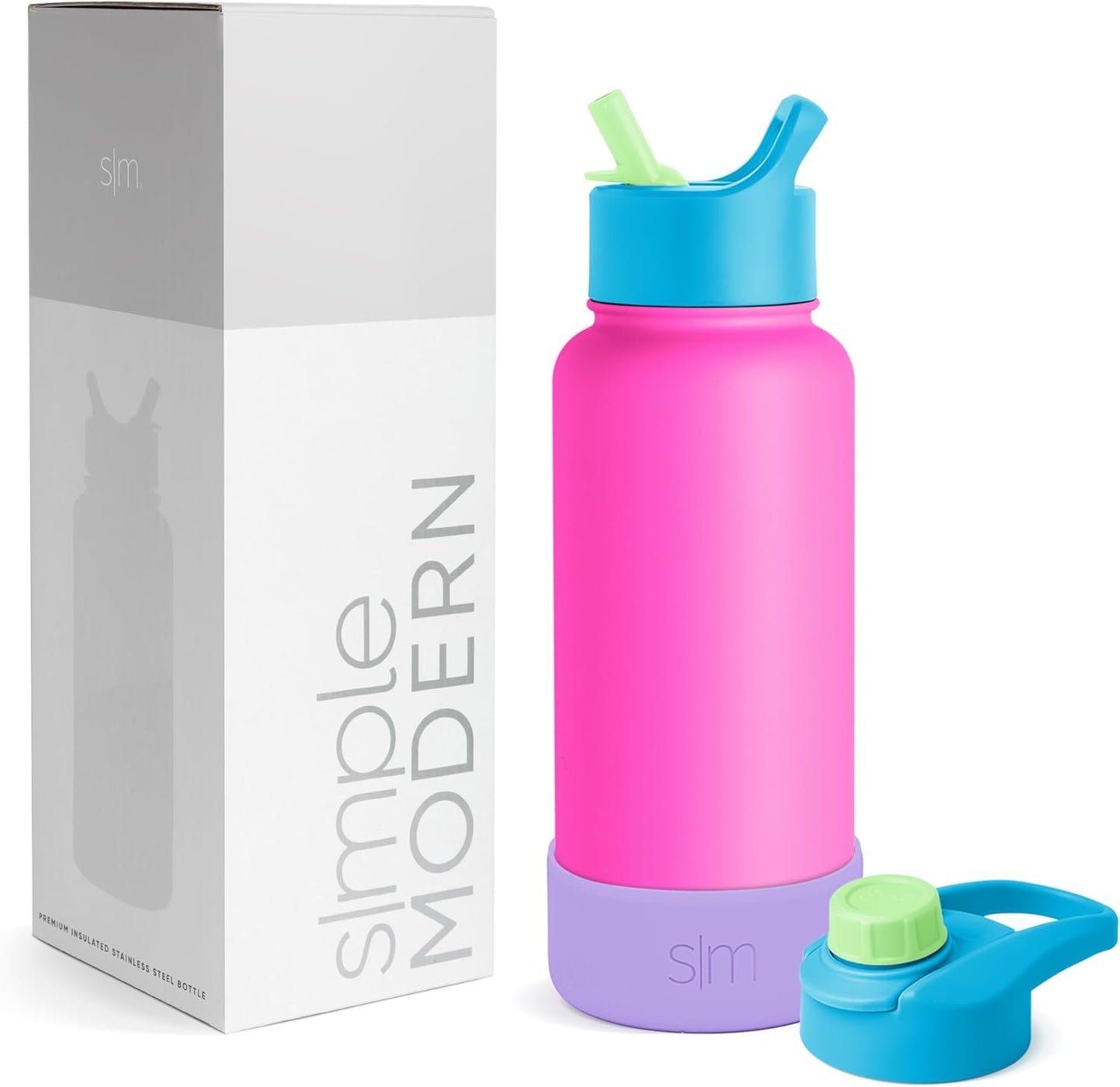 Simple Modern Water Bottle with Straw and Chug Lid 18-32oz Options