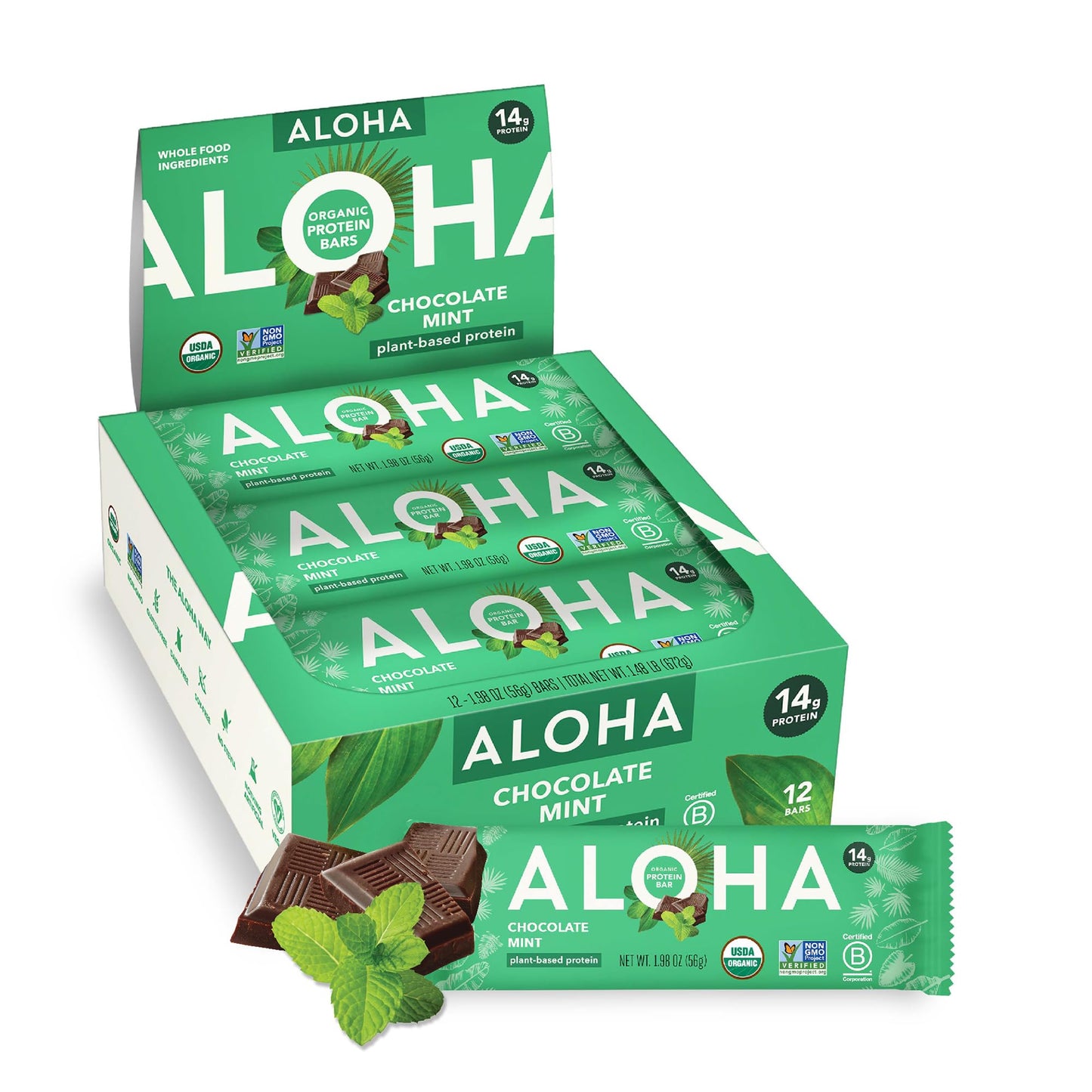ALOHA Organic Plant Protein Bars 12pk