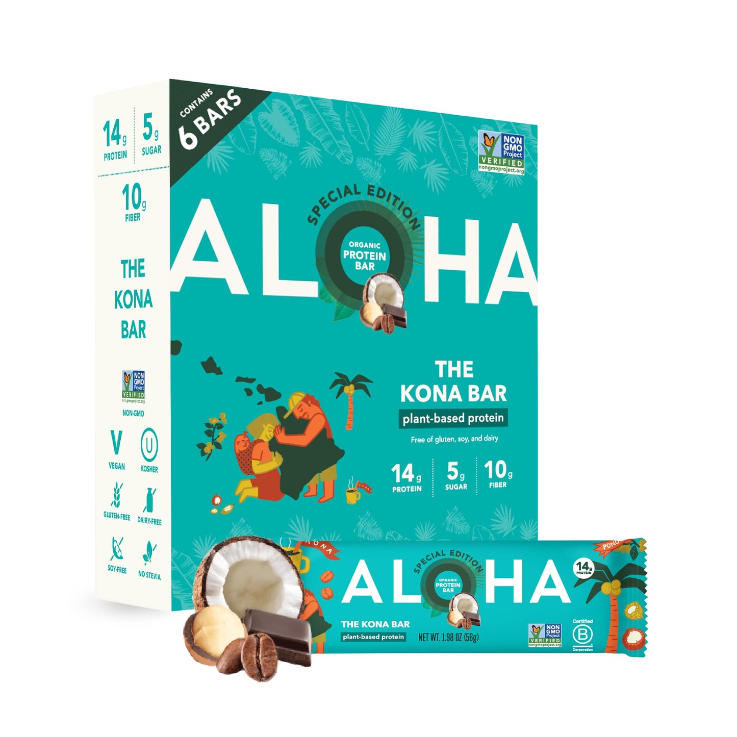 ALOHA Organic Plant Protein Bars 12pk