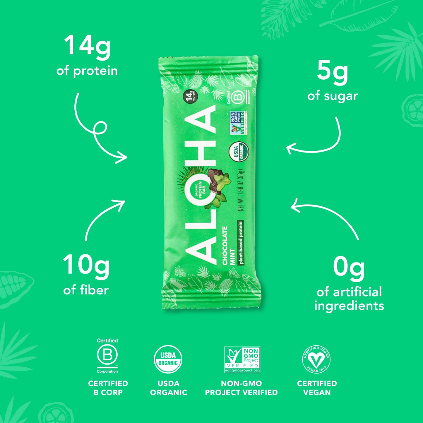 ALOHA Organic Plant Protein Bars 12pk