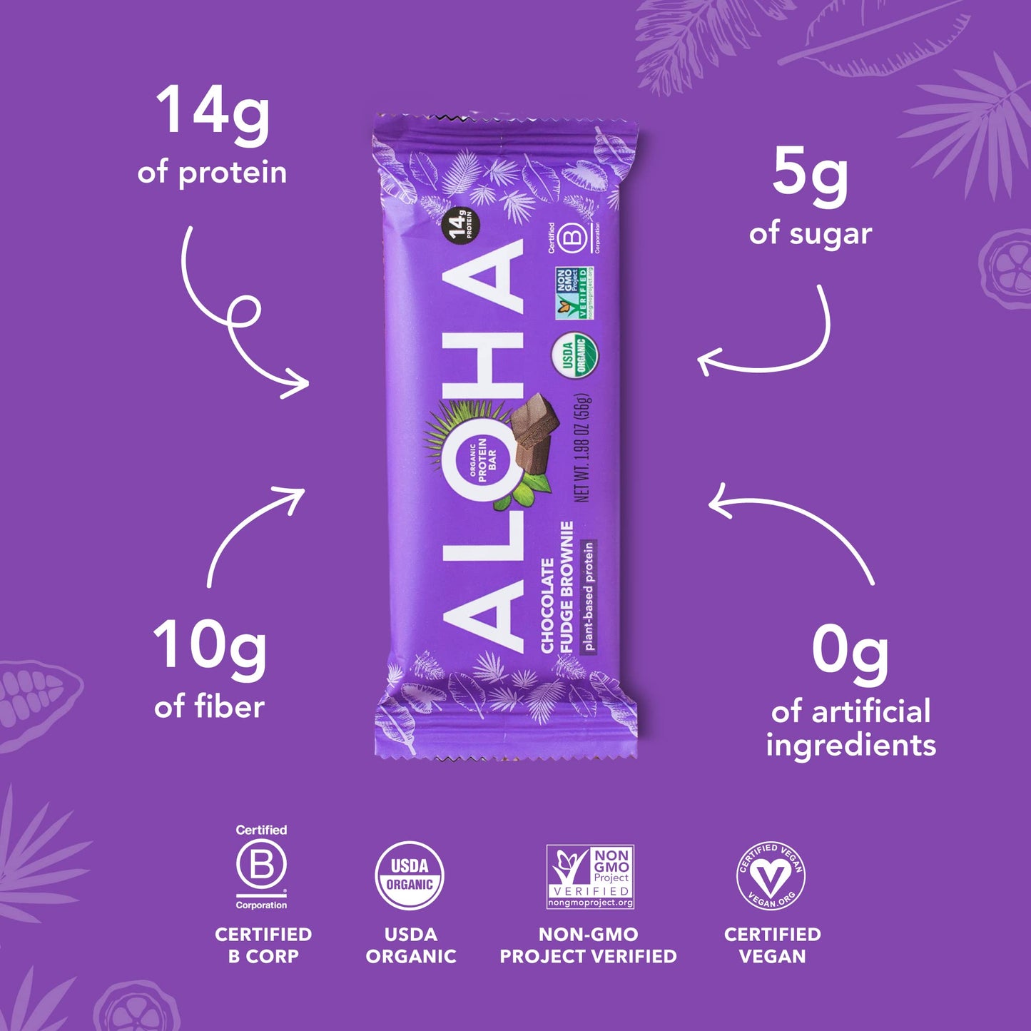 ALOHA Organic Plant Protein Bars 12pk