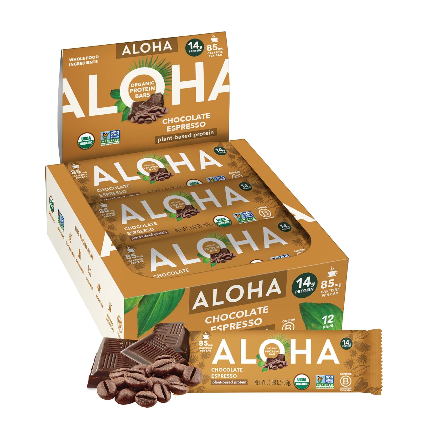 ALOHA Organic Plant Protein Bars 12pk