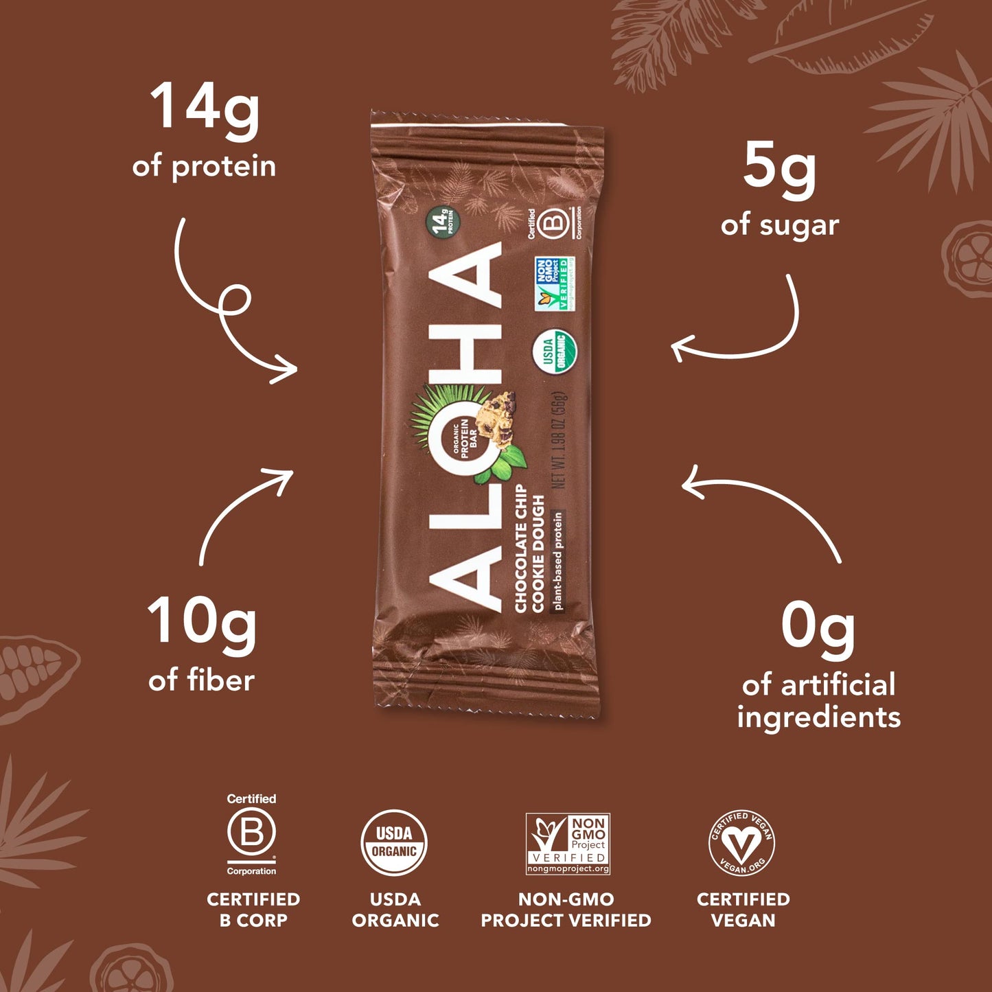 ALOHA Organic Plant Protein Bars 12pk