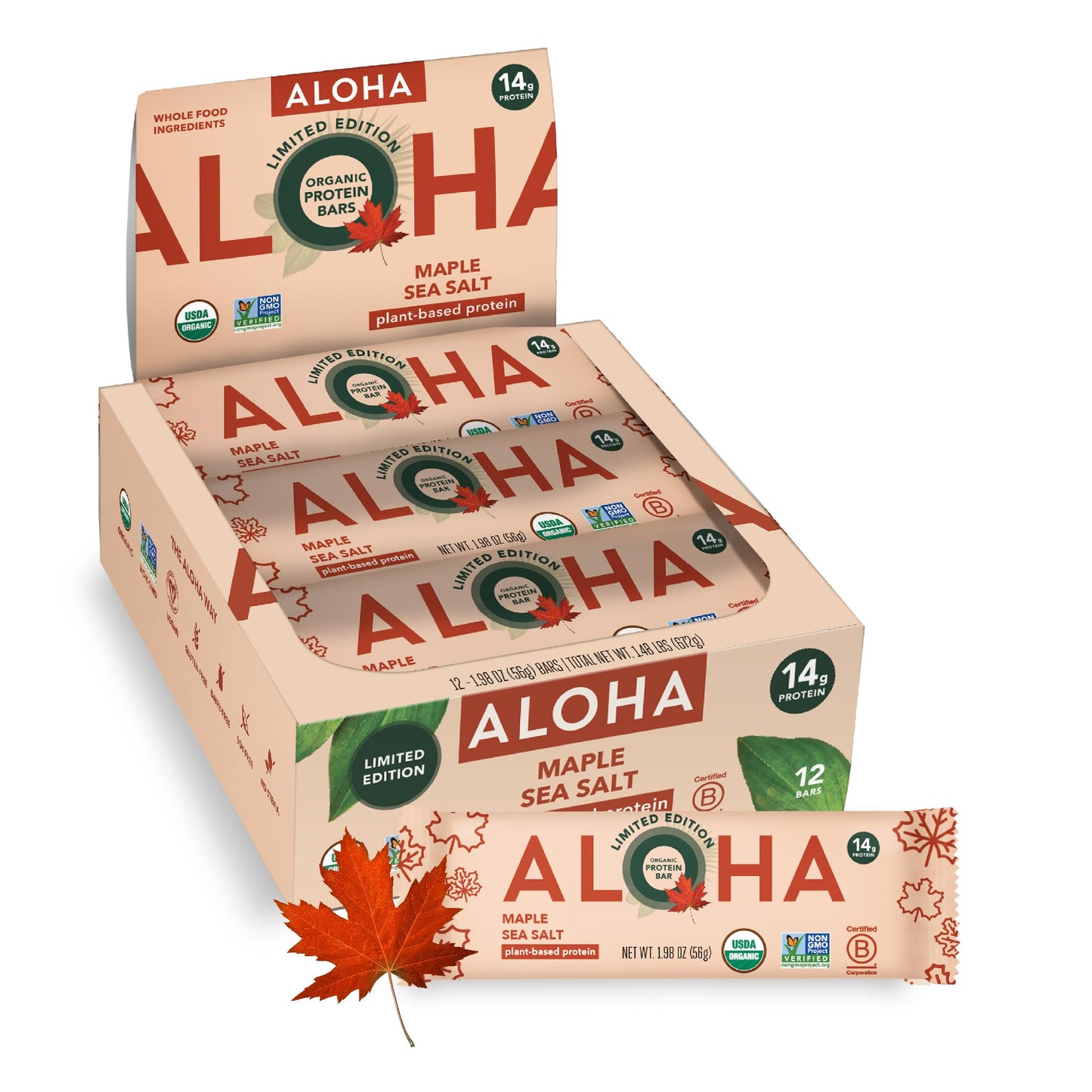 ALOHA Organic Plant Protein Bars 12pk