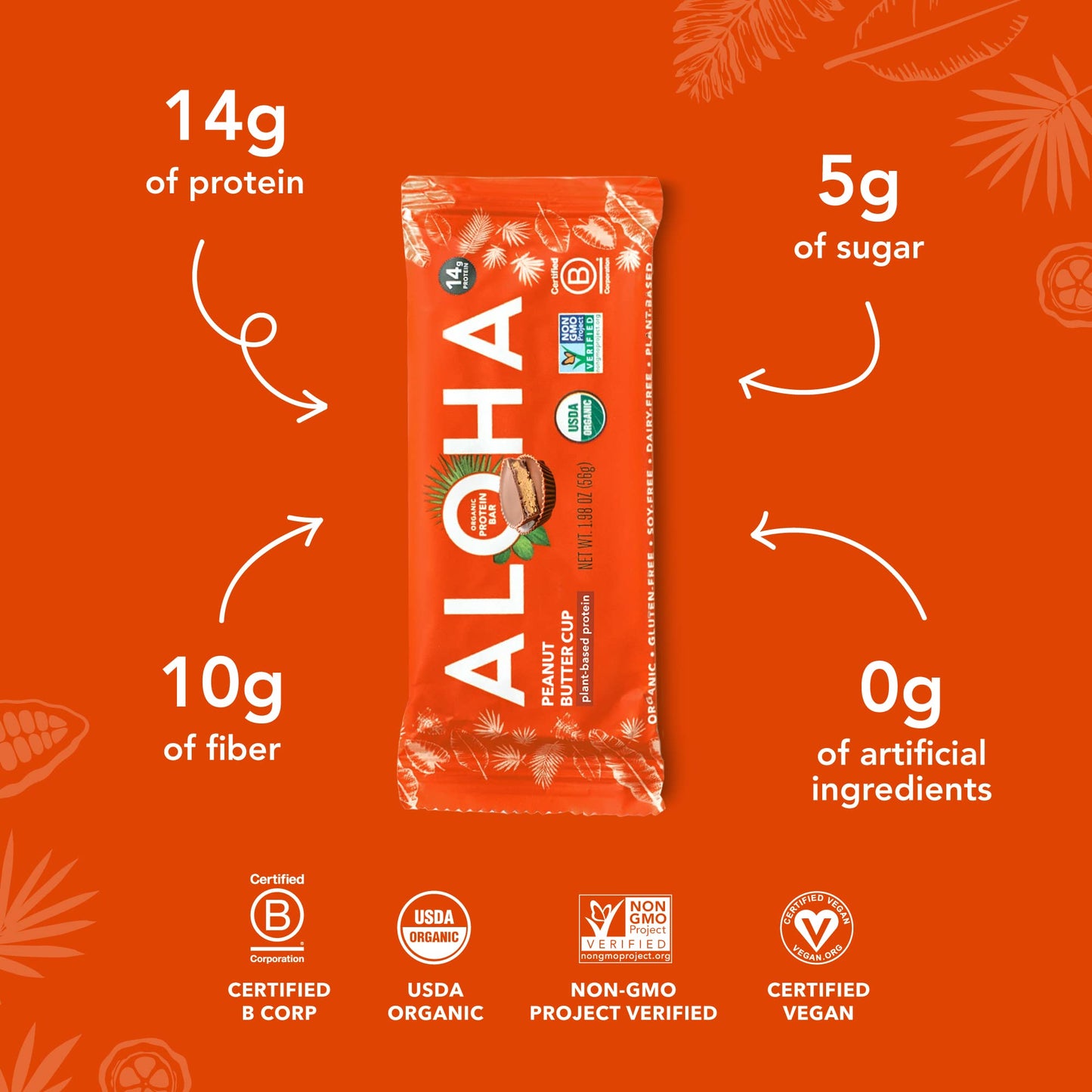ALOHA Organic Plant Protein Bars 12pk