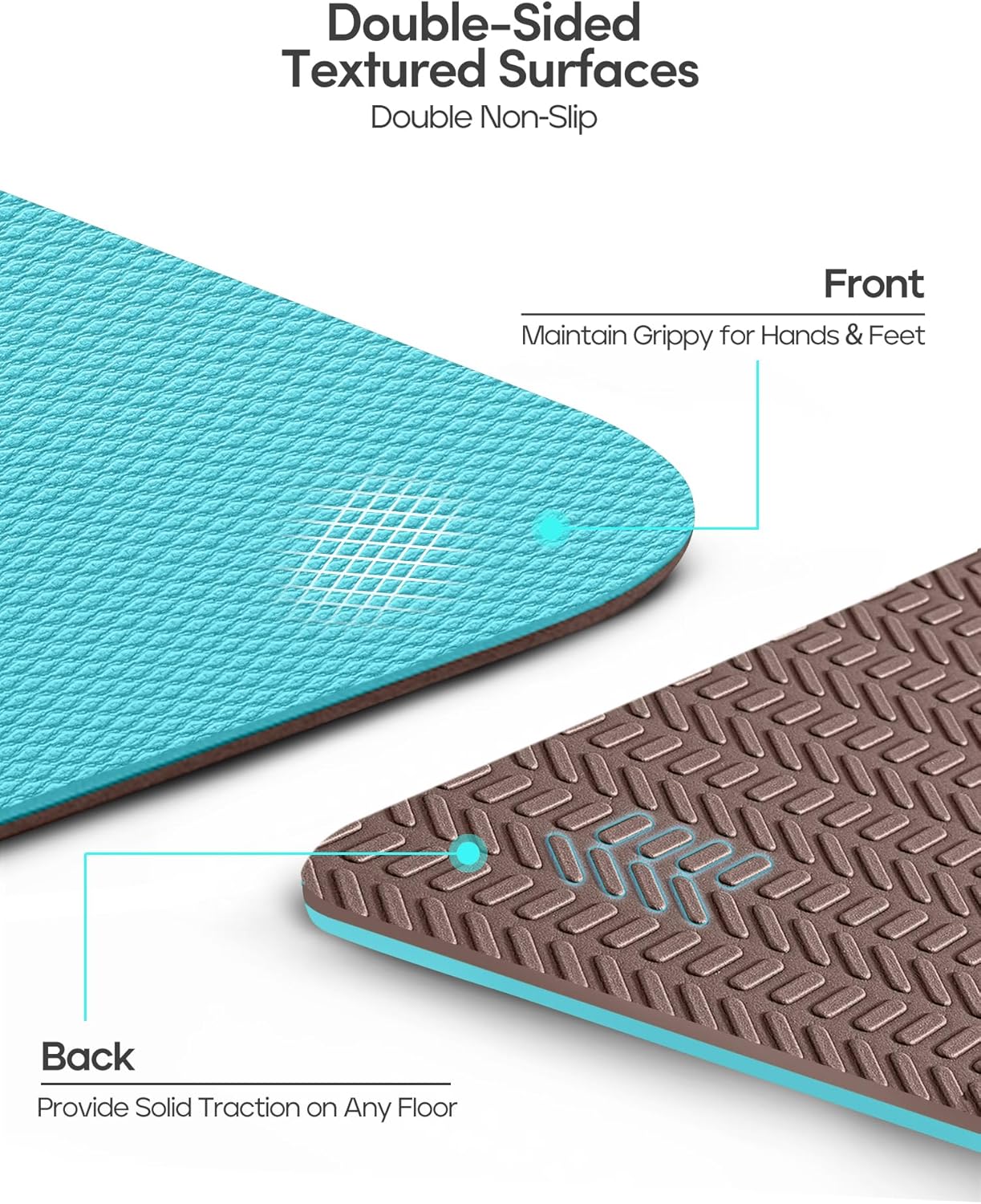 Heathyoga Eco Friendly Non Slip Yoga Mat, w/ Body Alignment System