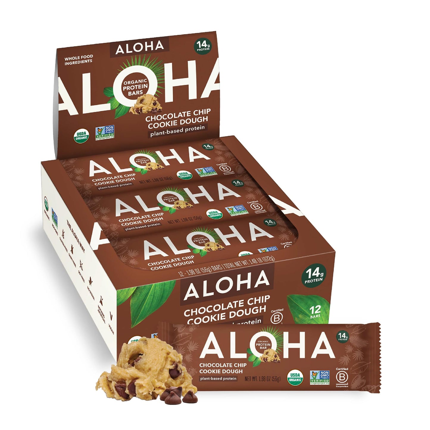 ALOHA Organic Plant Protein Bars 12pk