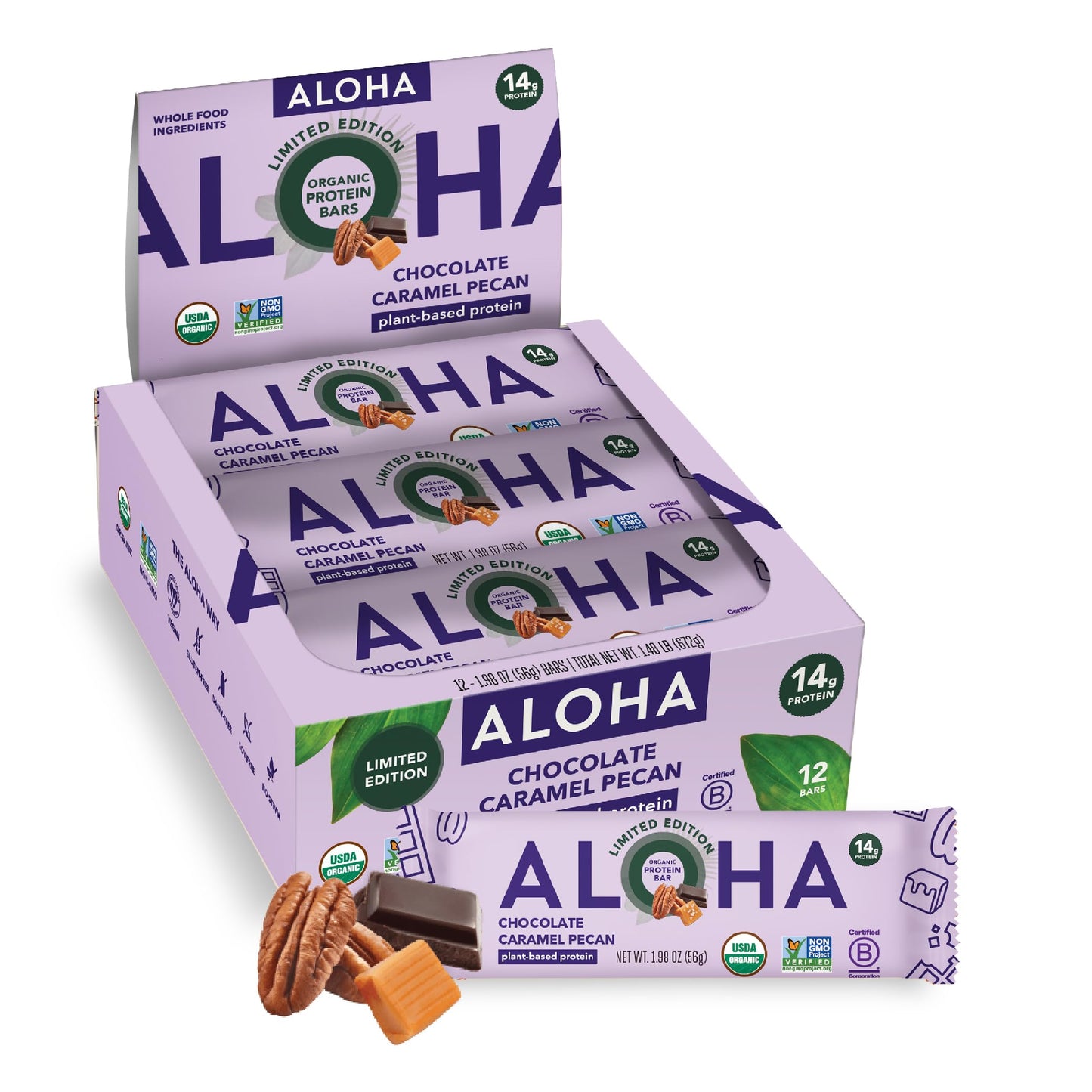 ALOHA Organic Plant Protein Bars 12pk