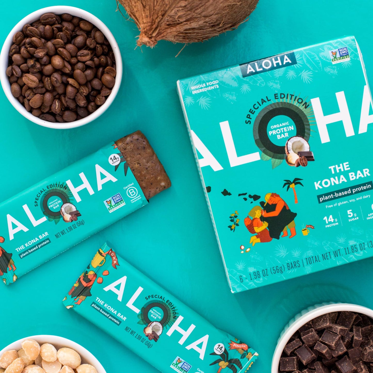 ALOHA Organic Plant Protein Bars 12pk