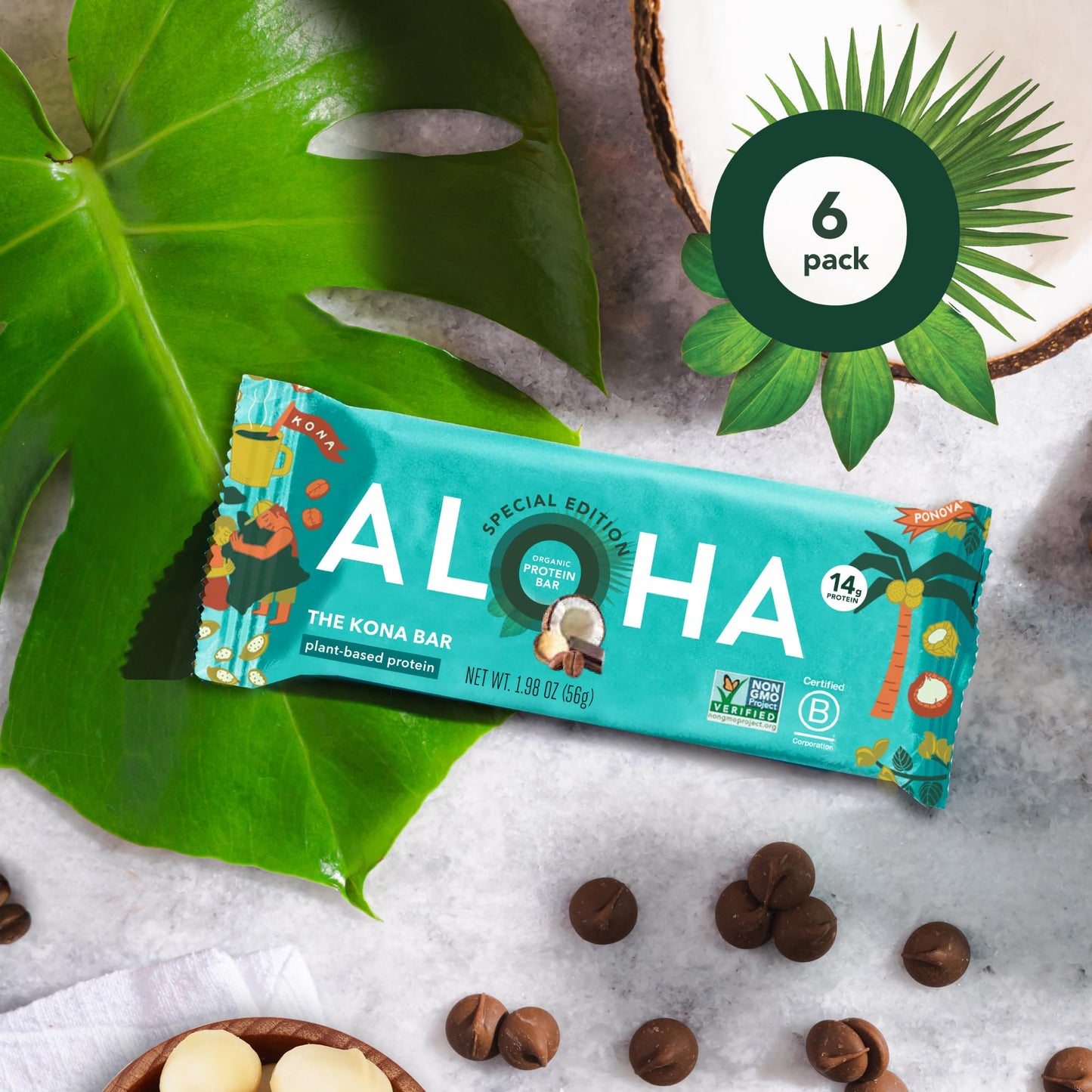 ALOHA Organic Plant Protein Bars 12pk
