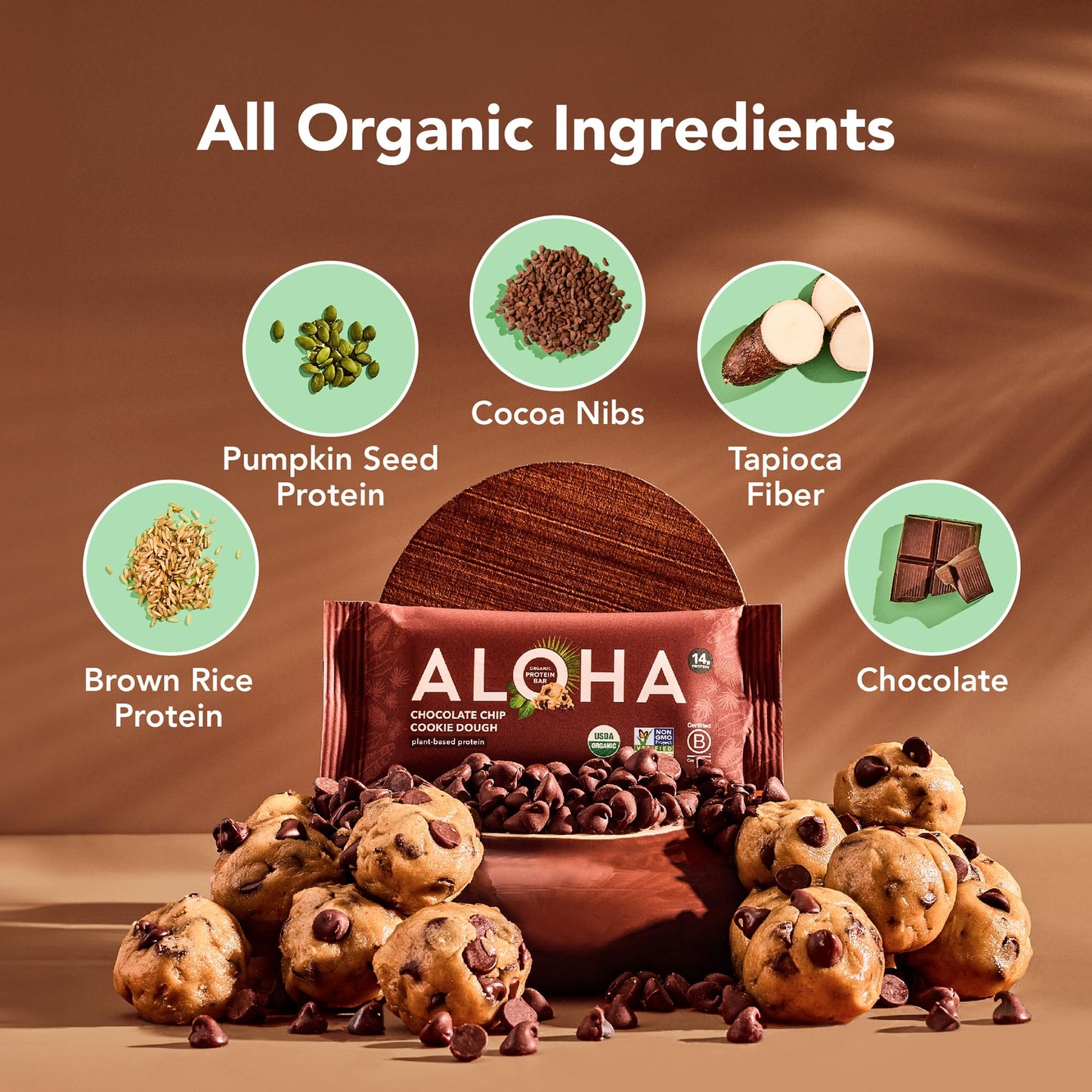 ALOHA Organic Plant Protein Bars 12pk