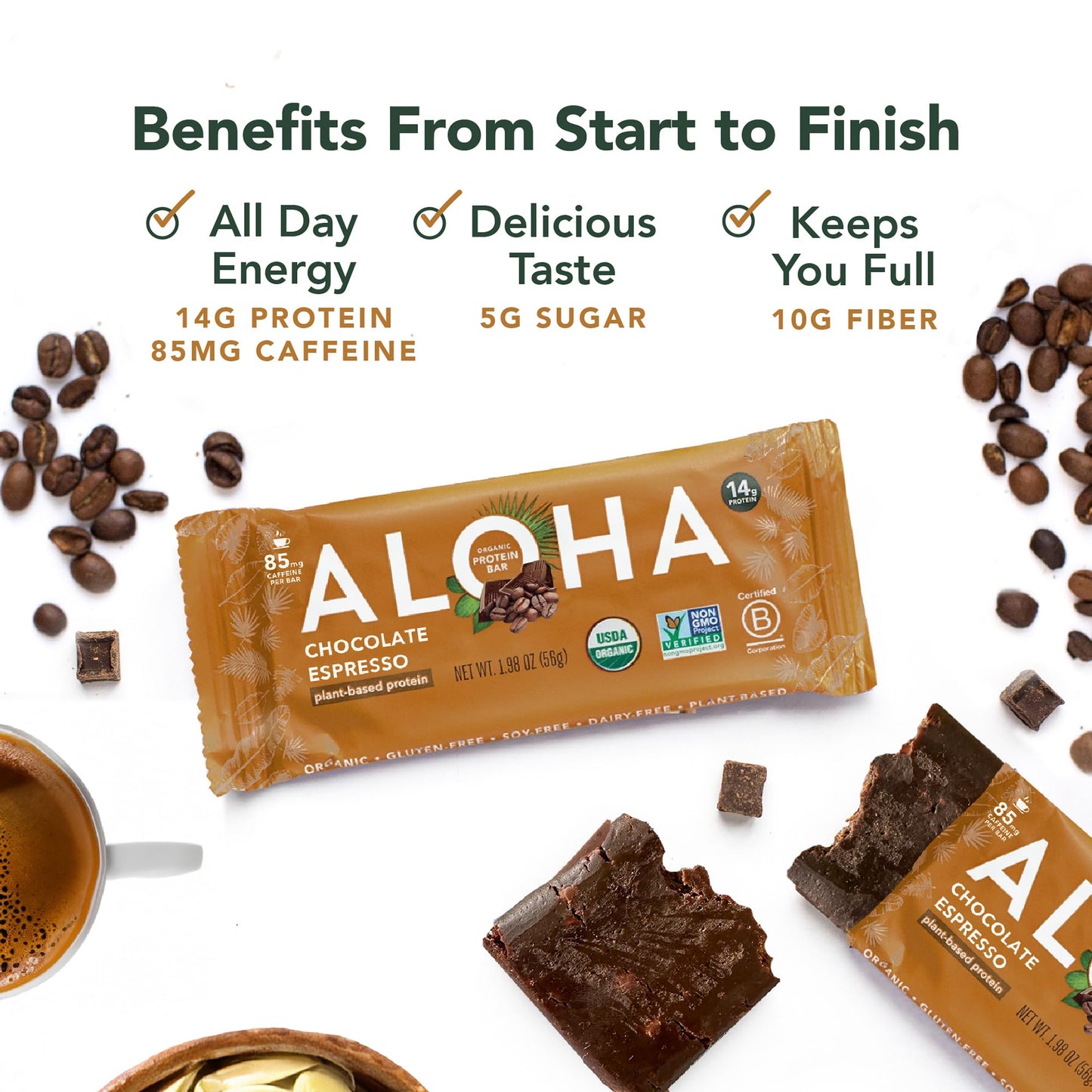 ALOHA Organic Plant Protein Bars 12pk