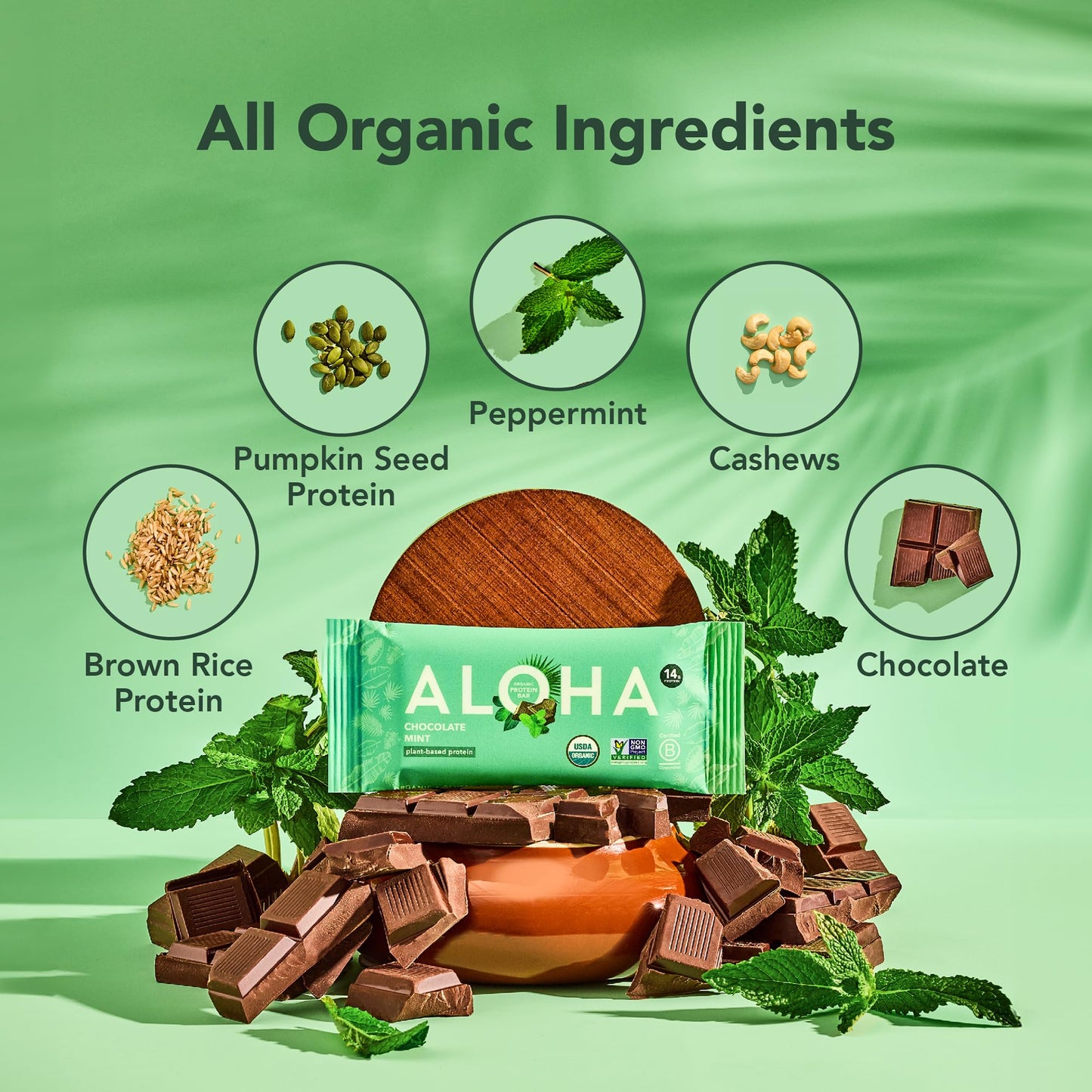 ALOHA Organic Plant Protein Bars 12pk
