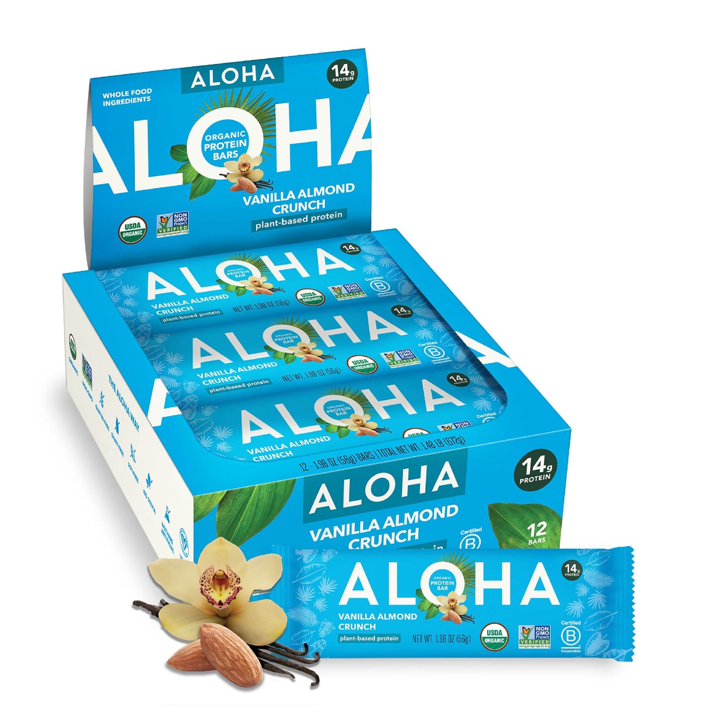 ALOHA Organic Plant Protein Bars 12pk