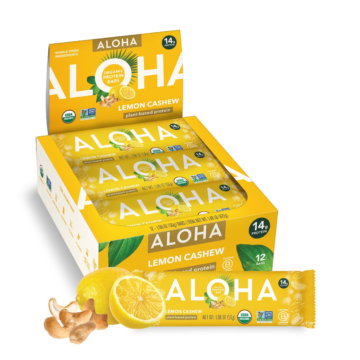 ALOHA Organic Plant Protein Bars 12pk
