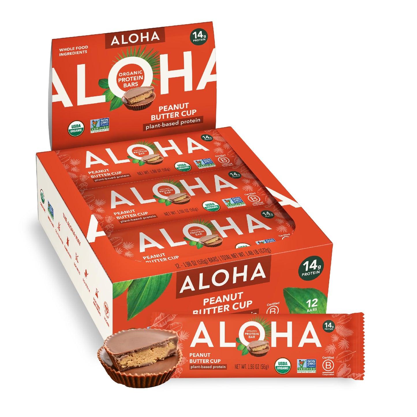 ALOHA Organic Plant Protein Bars 12pk