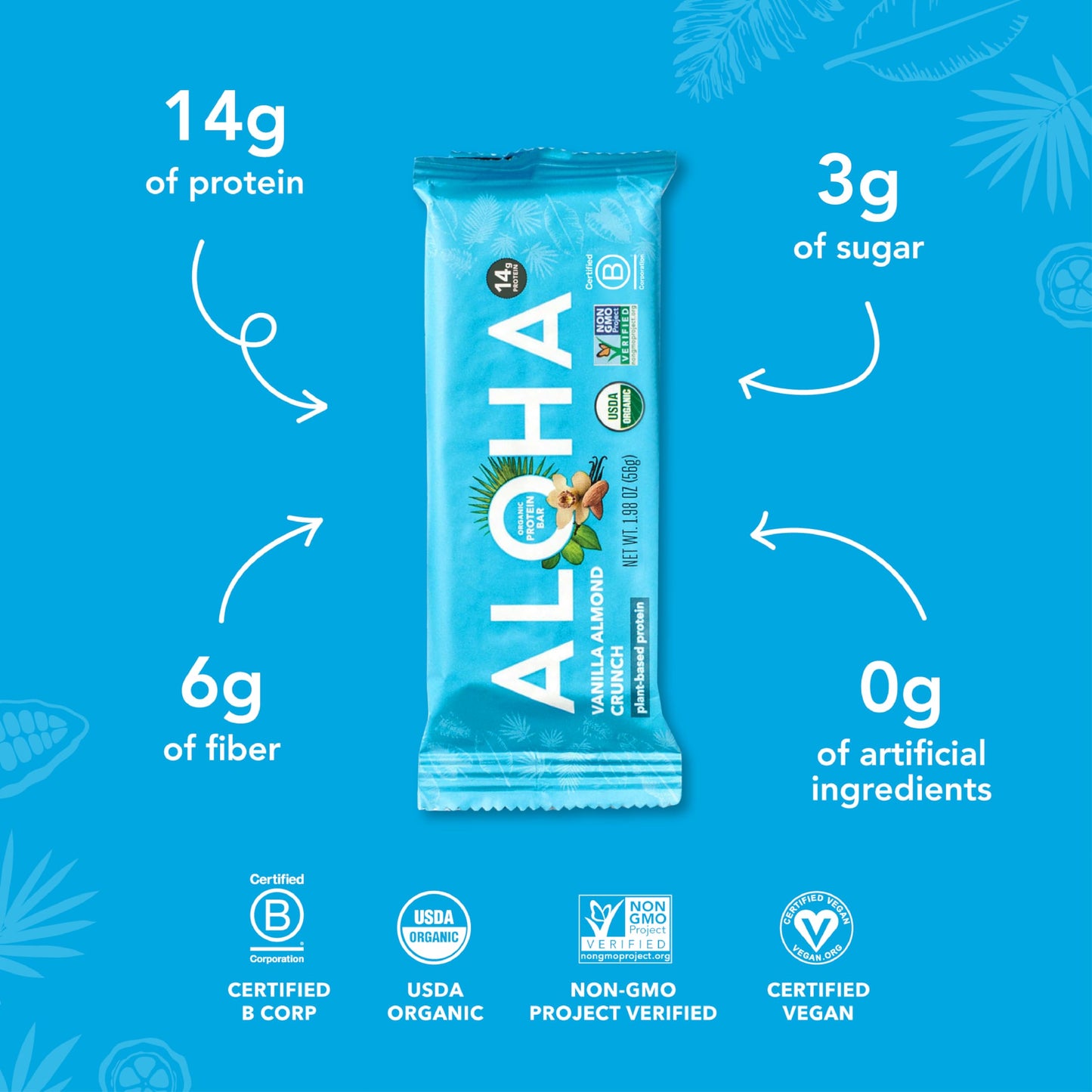 ALOHA Organic Plant Protein Bars 12pk