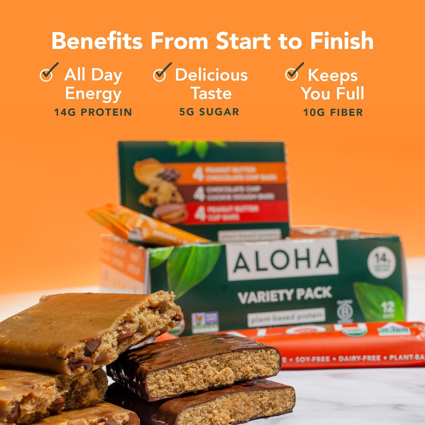 ALOHA Organic Plant Protein Bars 12pk