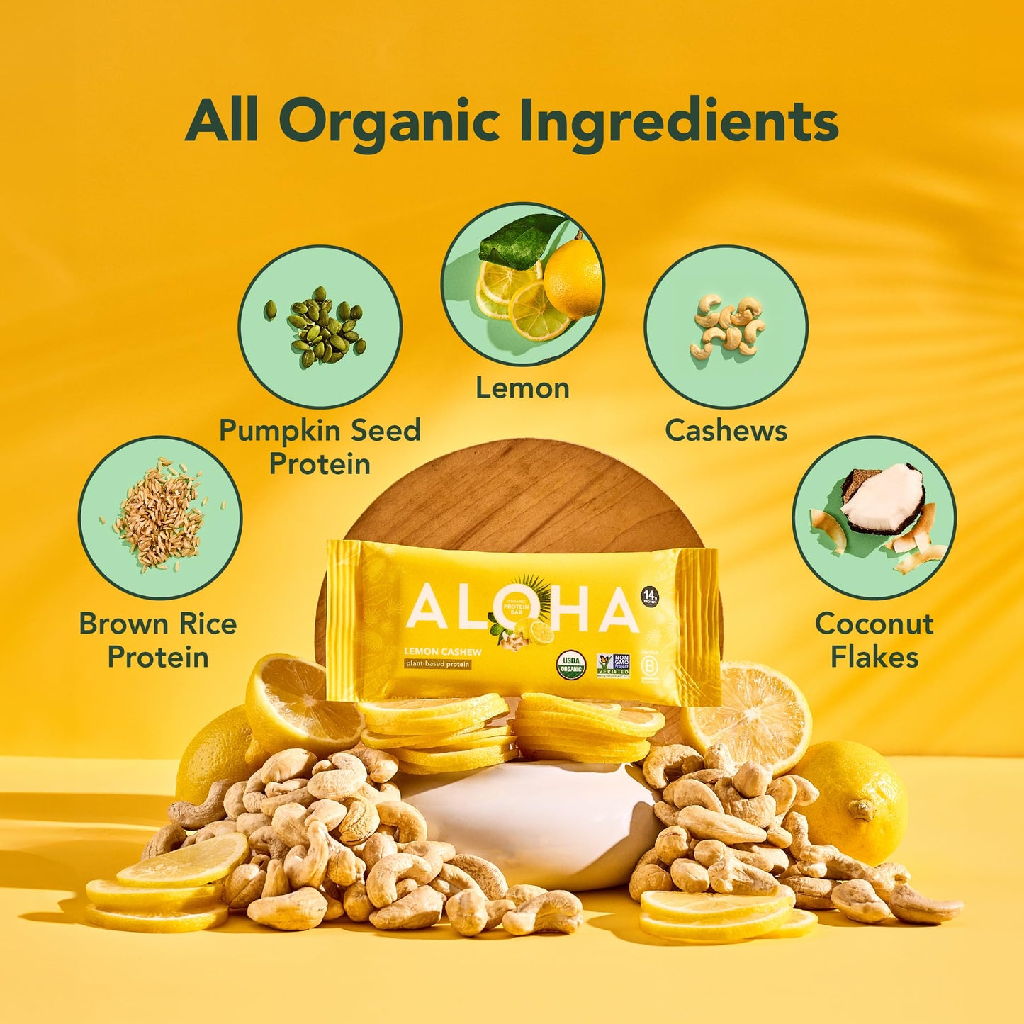 ALOHA Organic Plant Protein Bars 12pk