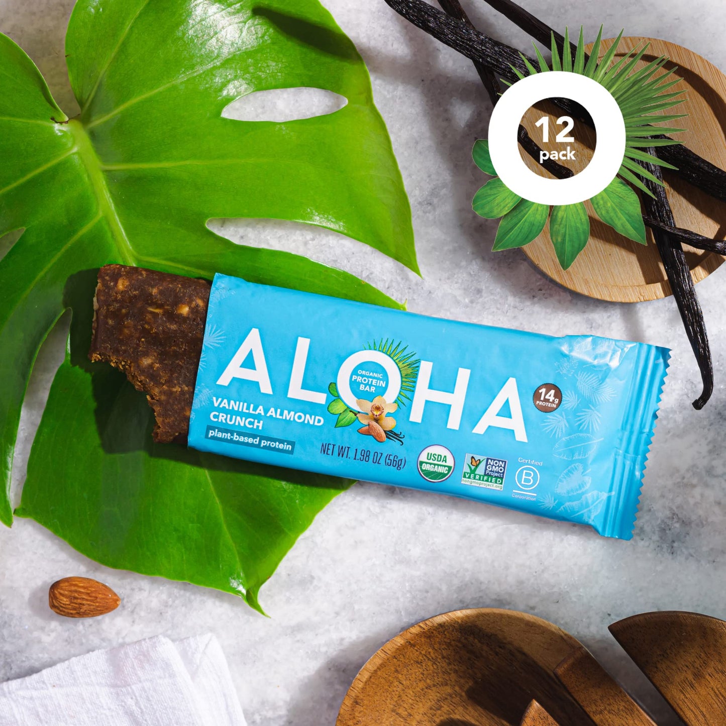 ALOHA Organic Plant Protein Bars 12pk