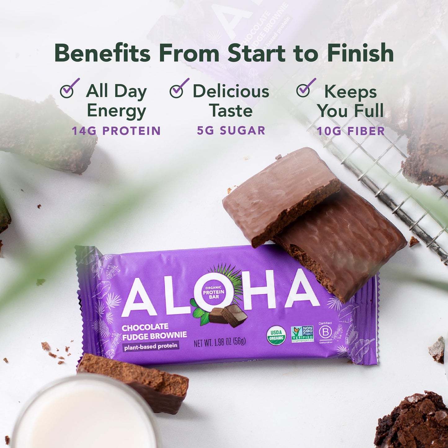 ALOHA Organic Plant Protein Bars 12pk