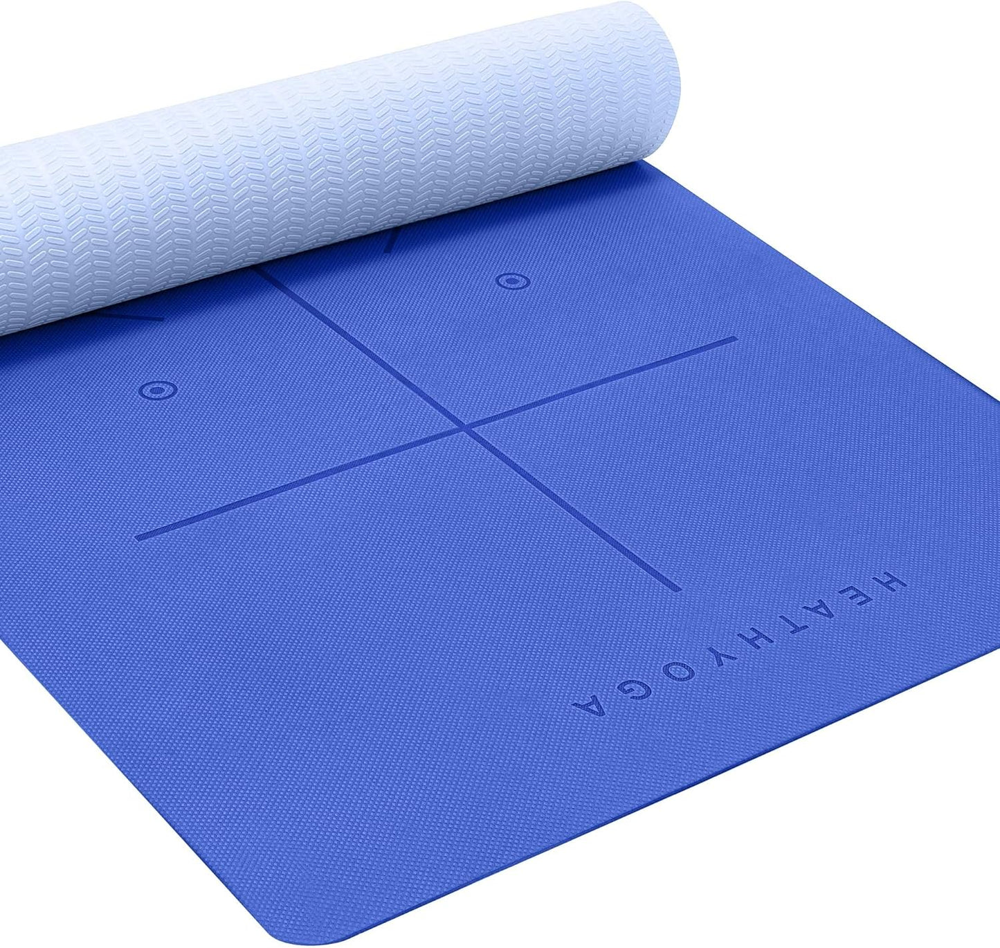 Heathyoga Eco Friendly Non Slip Yoga Mat, w/ Body Alignment System