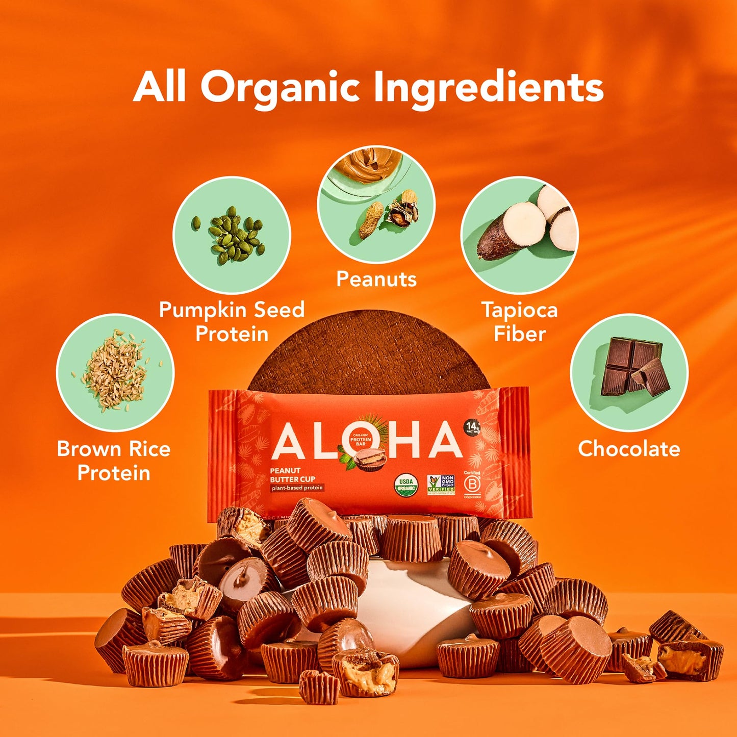 ALOHA Organic Plant Protein Bars 12pk