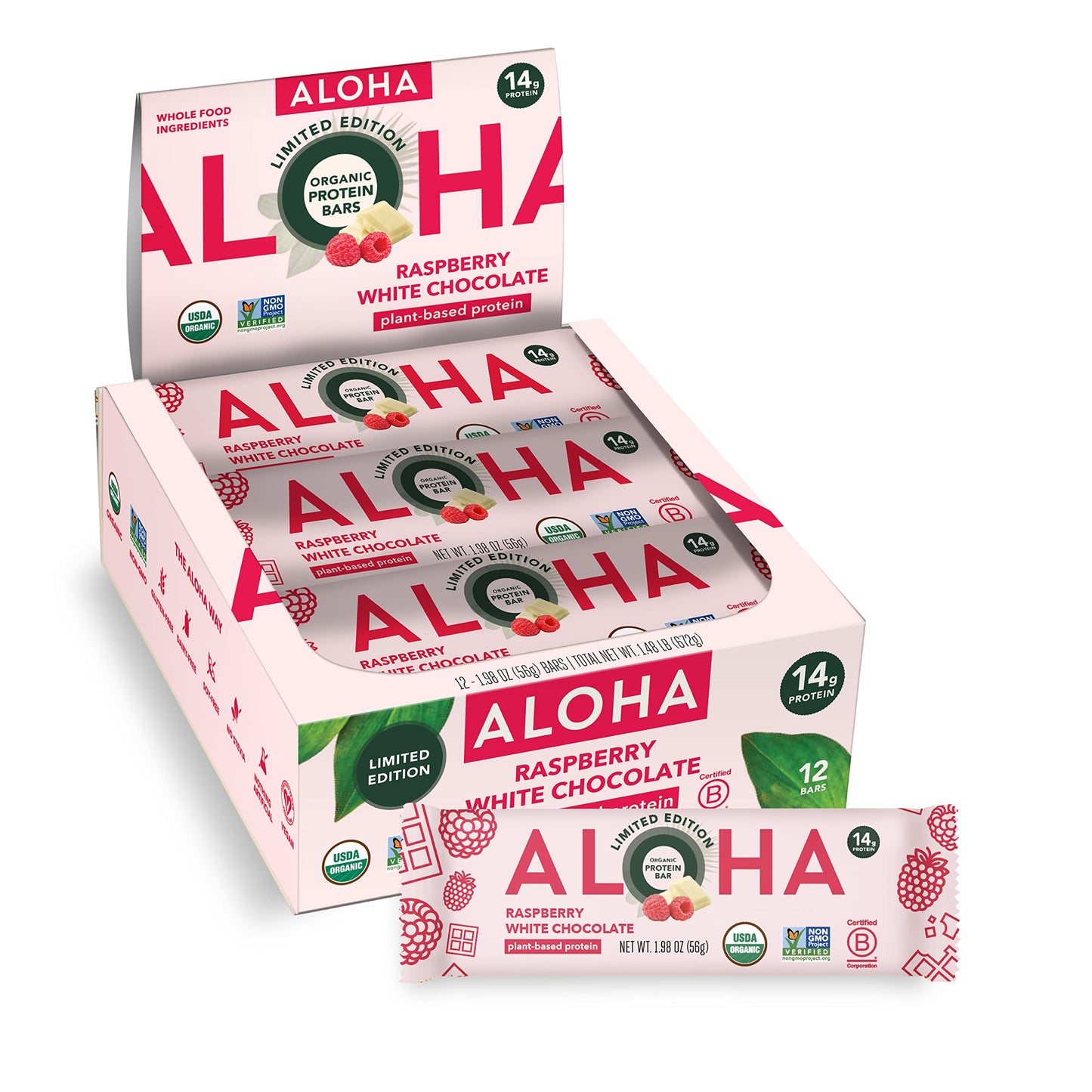 ALOHA Organic Plant Protein Bars 12pk