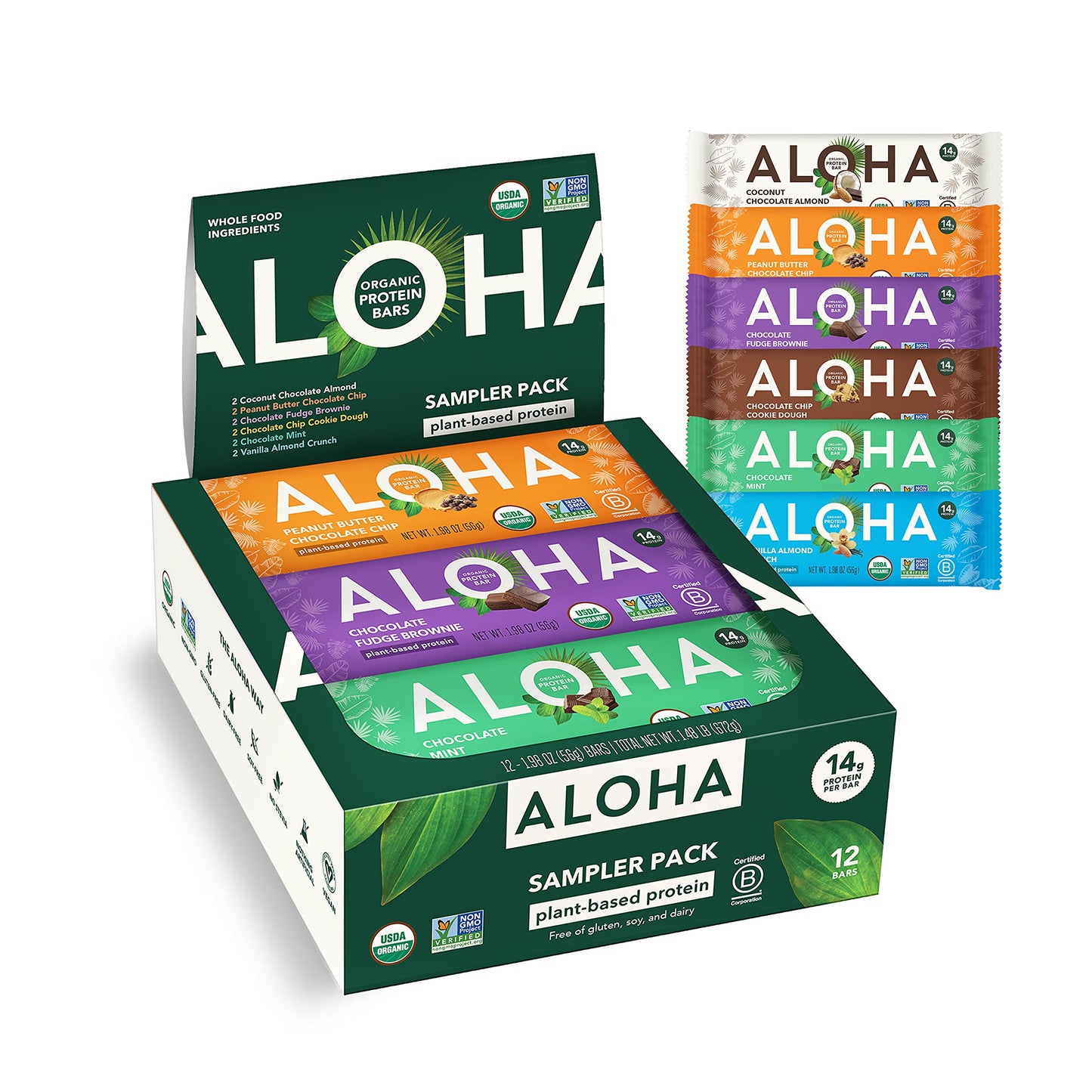 ALOHA Organic Plant Protein Bars 12pk
