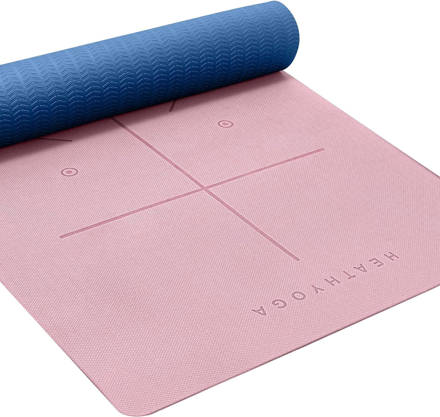 Heathyoga Eco Friendly Non Slip Yoga Mat, w/ Body Alignment System