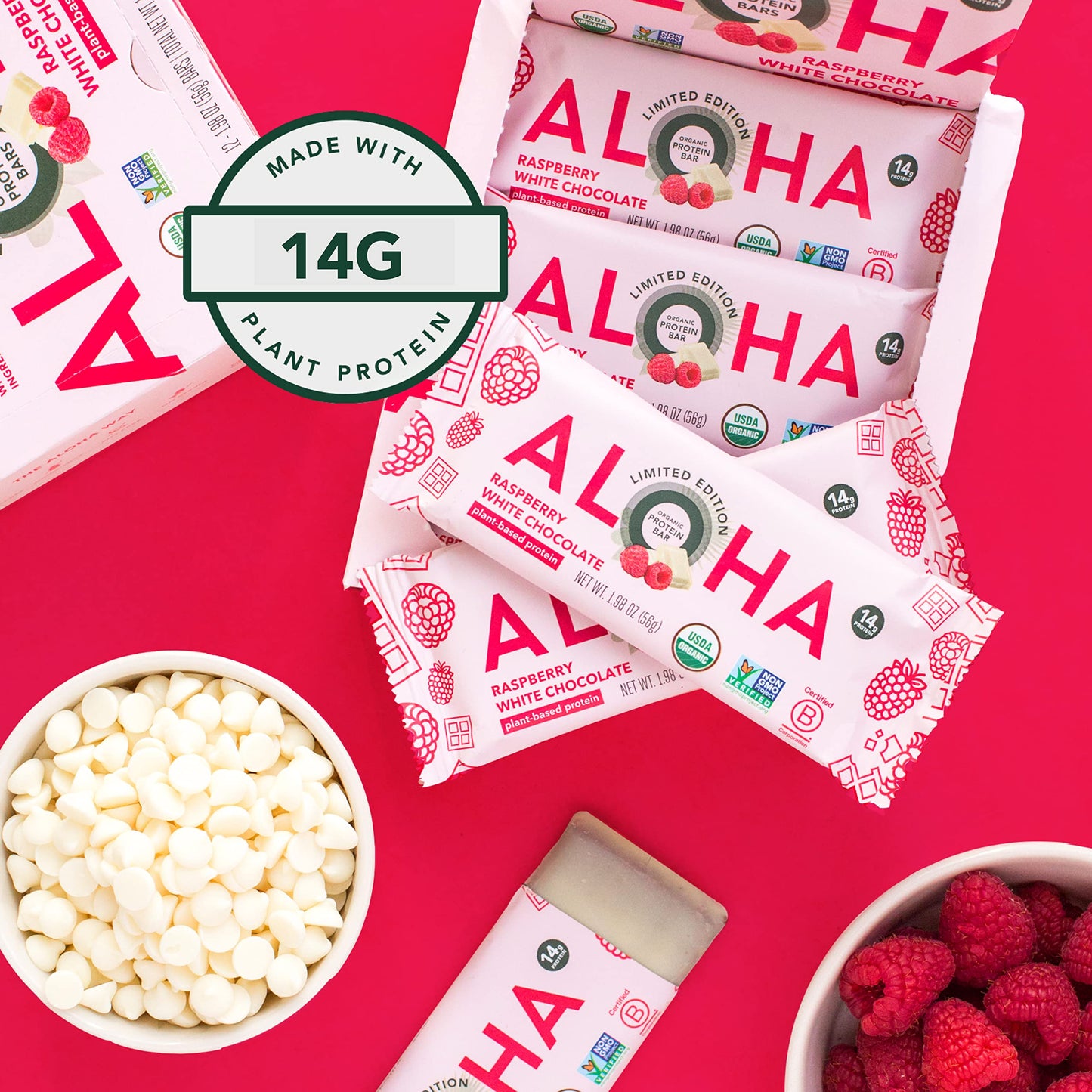 ALOHA Organic Plant Protein Bars 12pk