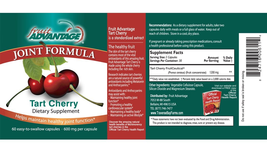 Fruit Advantage Tart Cherry Capsules Joint Formula