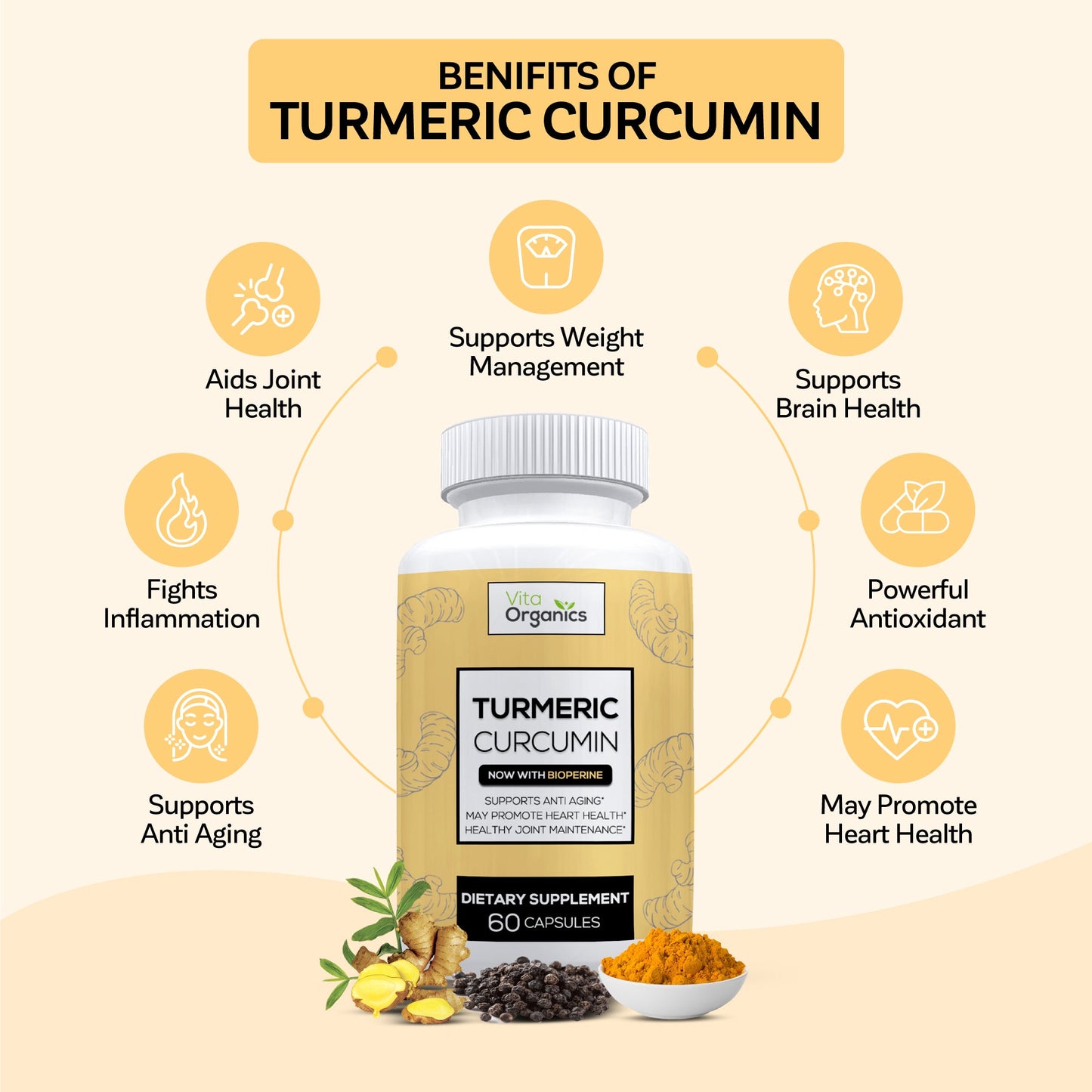 Turmeric Curcumin w/BioPerine by Vita Organics