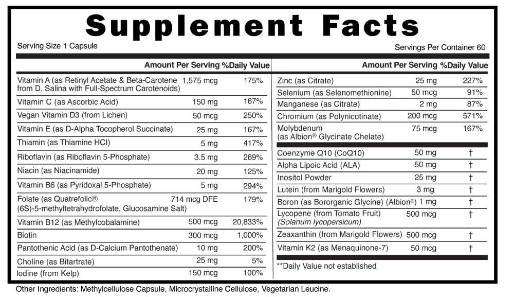 Wild Methylated Whole Food Multivitamin for Men and Women