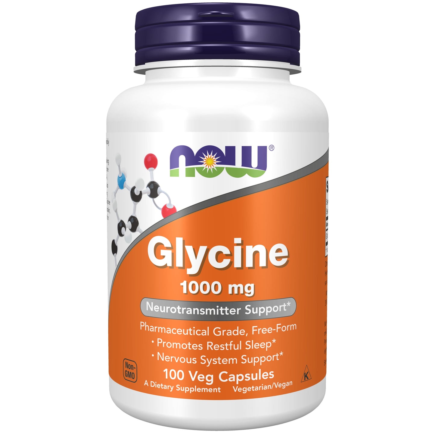 NOW Supplements, Glycine 1,000 Mg Free-Form,100 Veg Capsules
