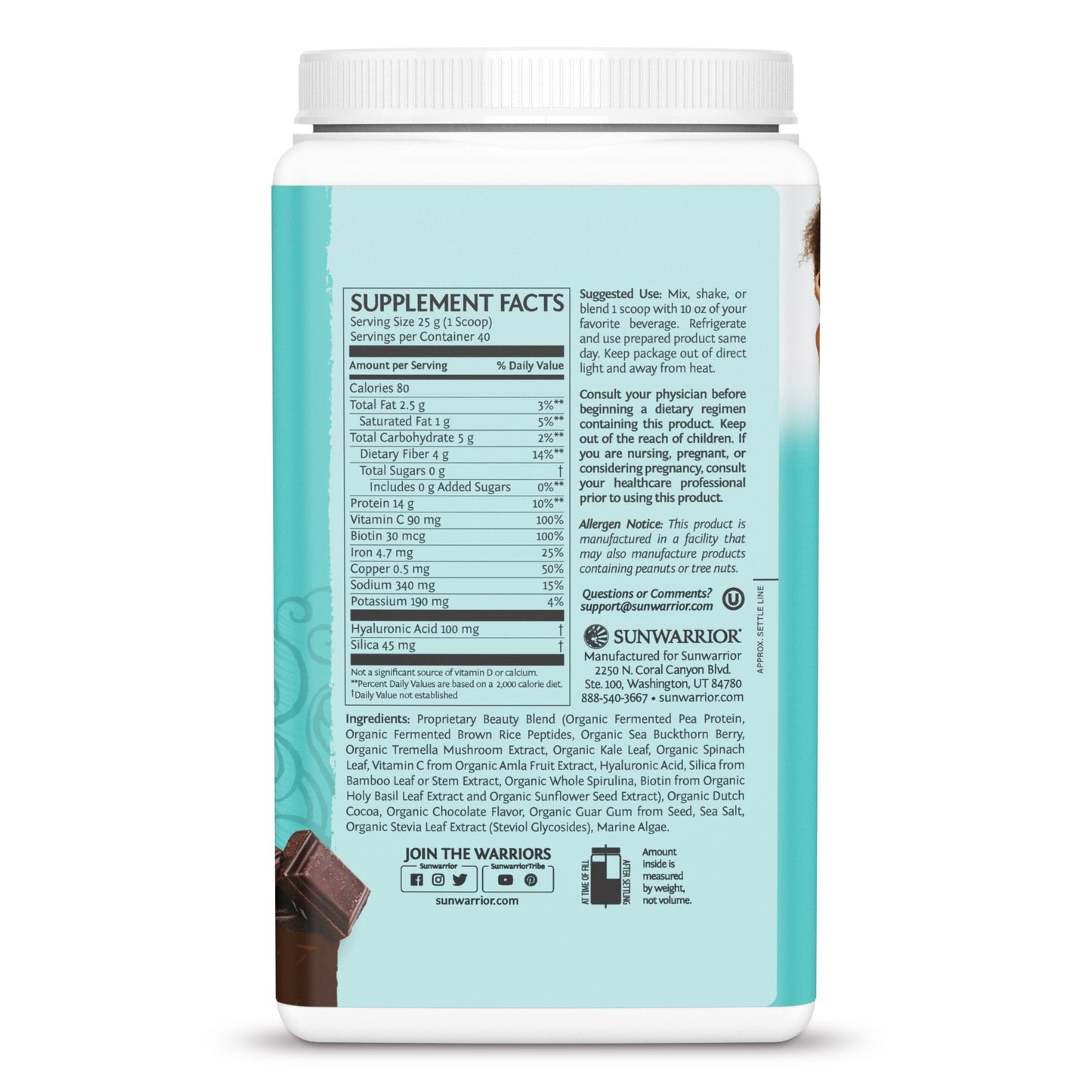 Chocolate Fudge Collagen Building Protein Peptides by Sunwarrior