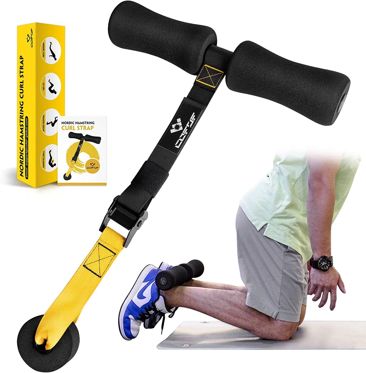 Nordic Hamstring Curl Strap 5 Second Setup Home Fitness Equipment