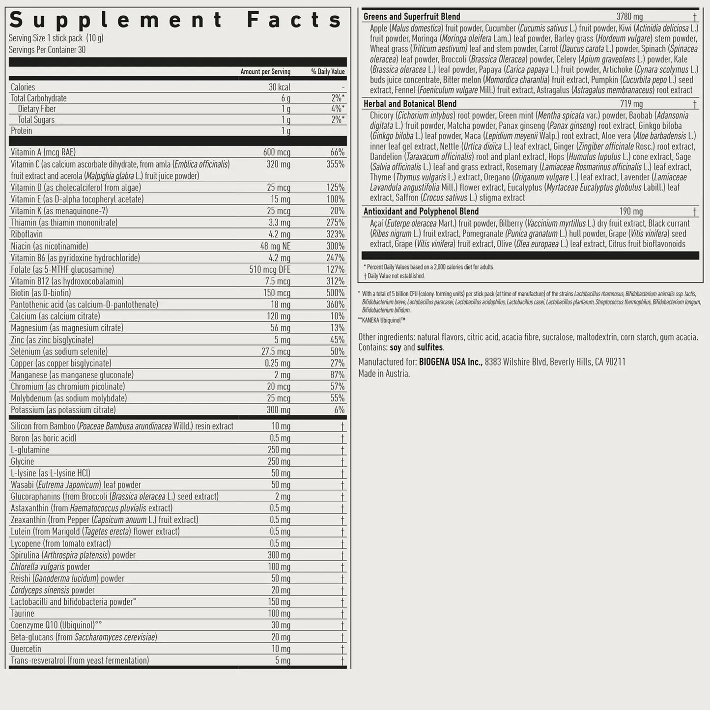 BIOGENA ONE 30-day box-- Be the best. Take the best.