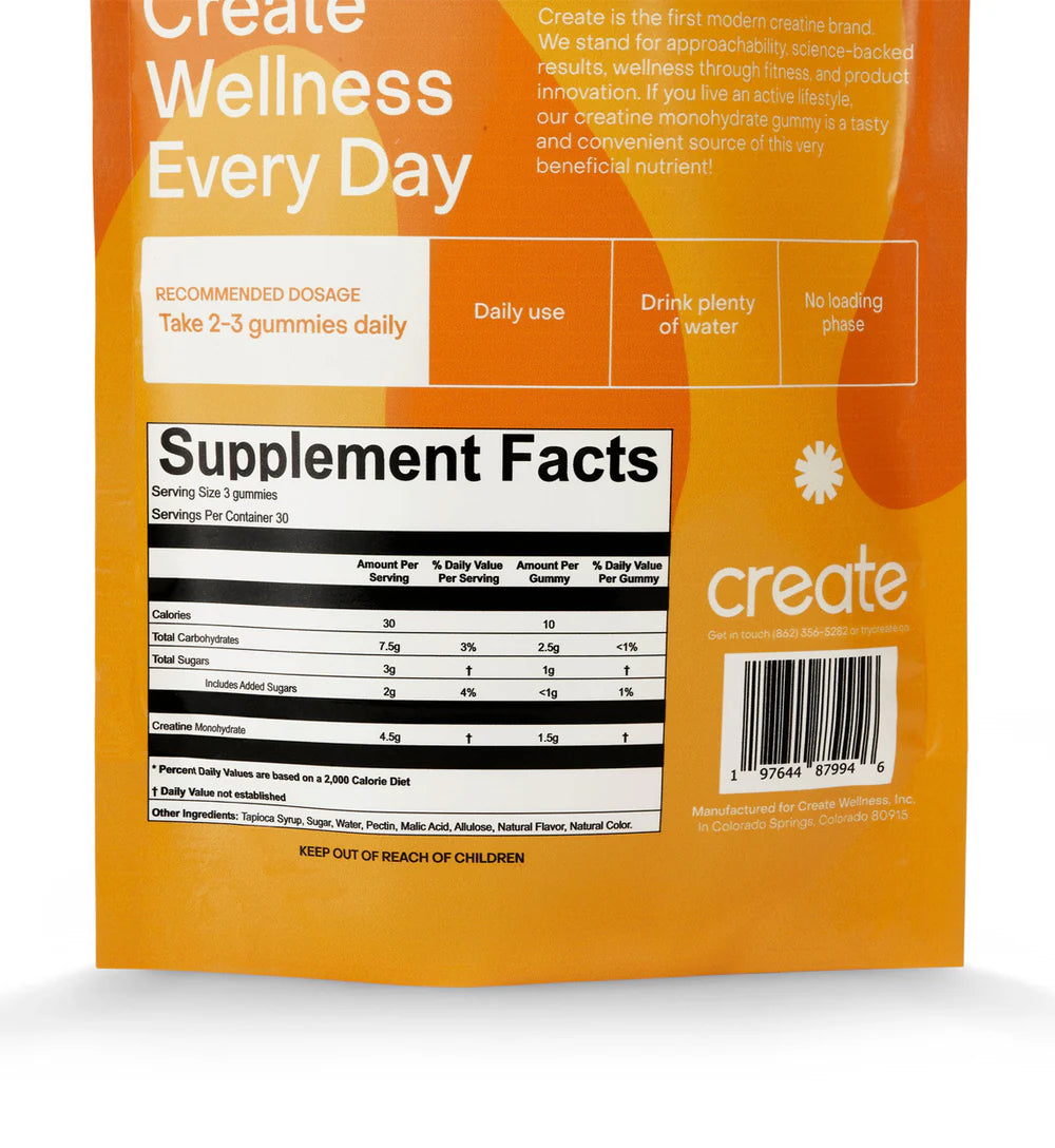 Create Creatine Monohydrate Gummies - 90 Count