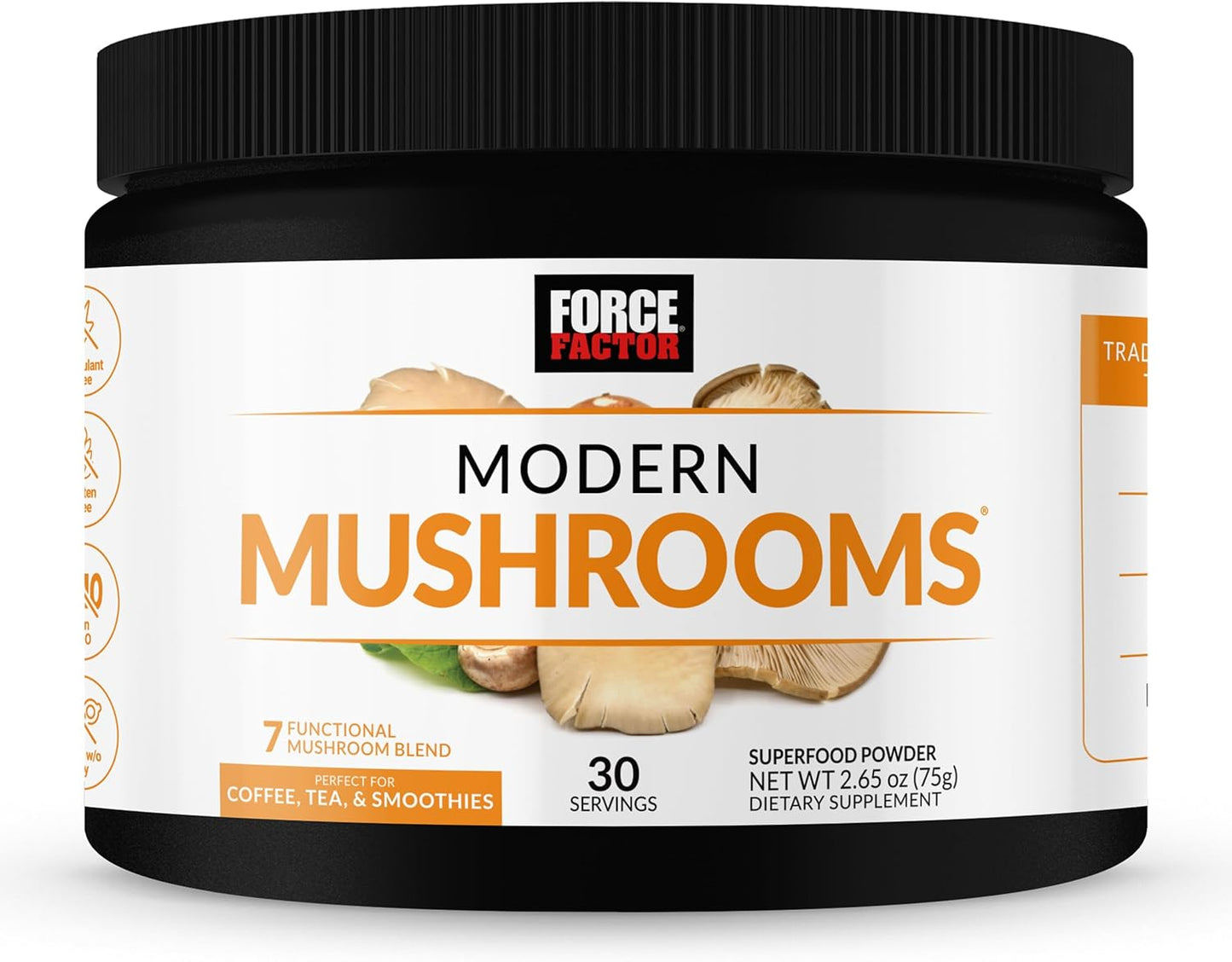 Force Factor Modern Mushrooms Capsules, Mushroom Supplement with Lions Mane, Turkey Tail, & Cordyceps to Support Energy, Focus, Immunity, & Digestion, 90 Vegetable Capsules