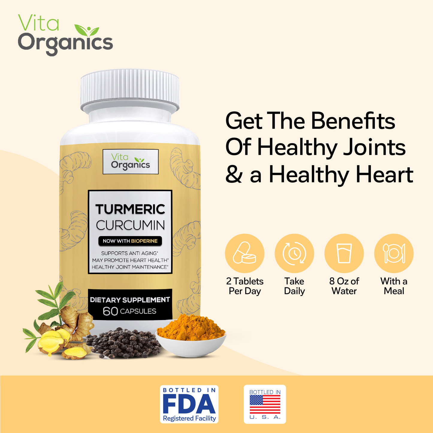 Turmeric Curcumin w/BioPerine by Vita Organics