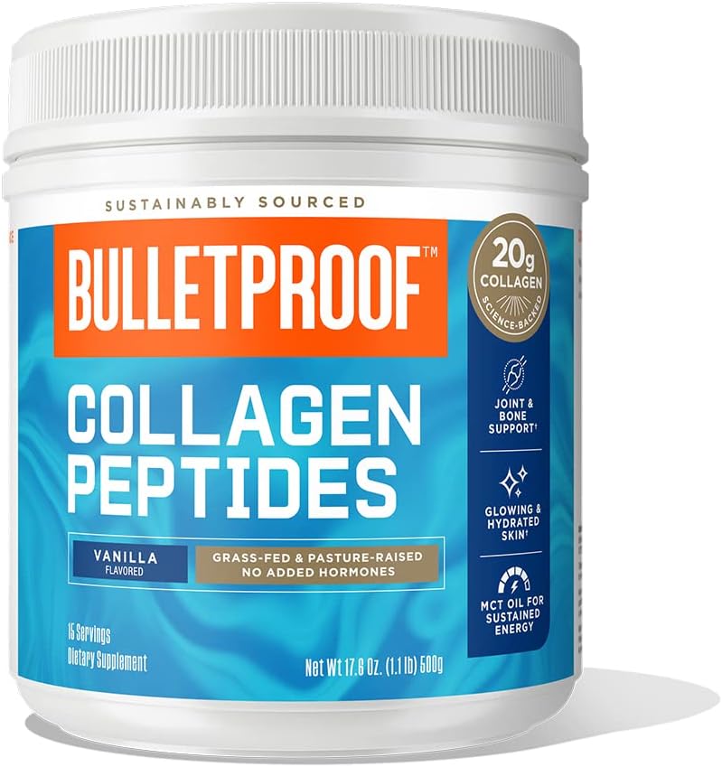 Bulletproof Unflavored Collagen Peptides Powder, 42.3 Ounces, Grass-Fed Collagen Protein and Amino Acids for Skin, Bones and Joints