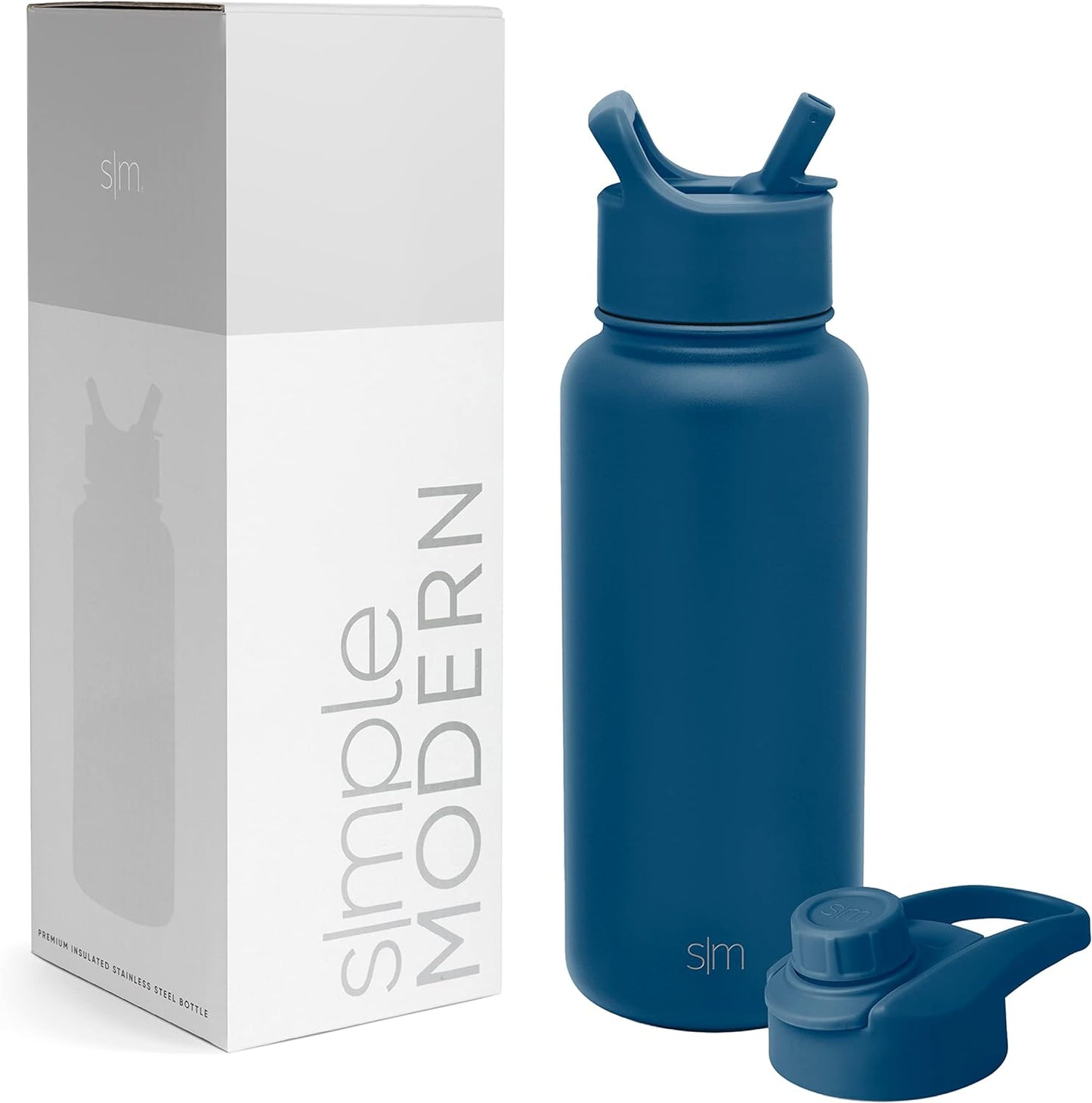 Simple Modern Water Bottle with Straw and Chug Lid 18-32oz Options