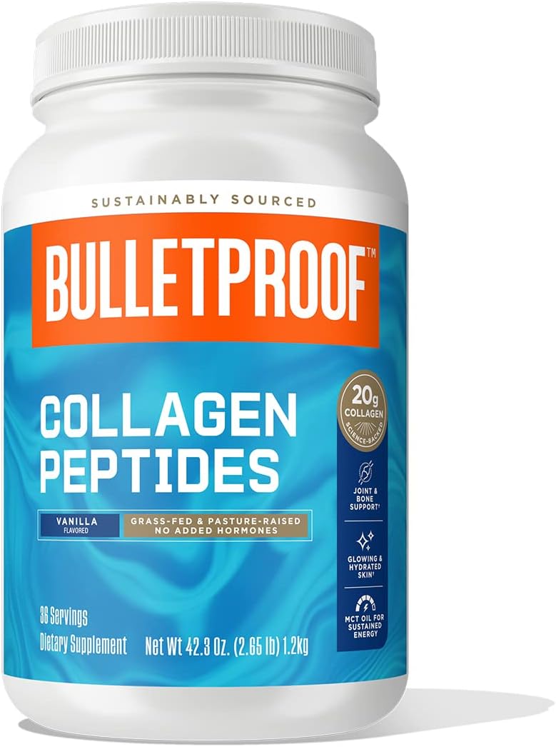 Bulletproof Unflavored Collagen Peptides Powder, 42.3 Ounces, Grass-Fed Collagen Protein and Amino Acids for Skin, Bones and Joints