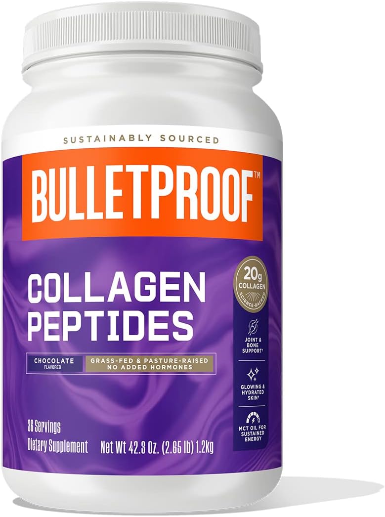 Bulletproof Unflavored Collagen Peptides Powder, 42.3 Ounces, Grass-Fed Collagen Protein and Amino Acids for Skin, Bones and Joints